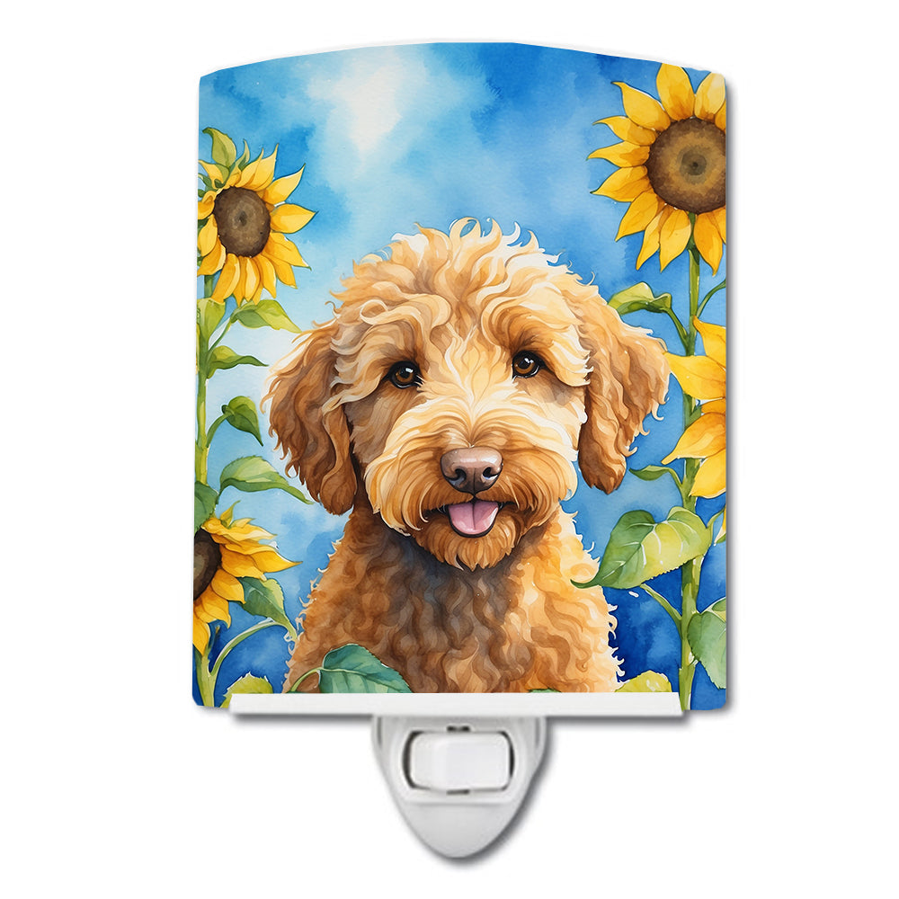 Buy this Labradoodle in Sunflowers Ceramic Night Light