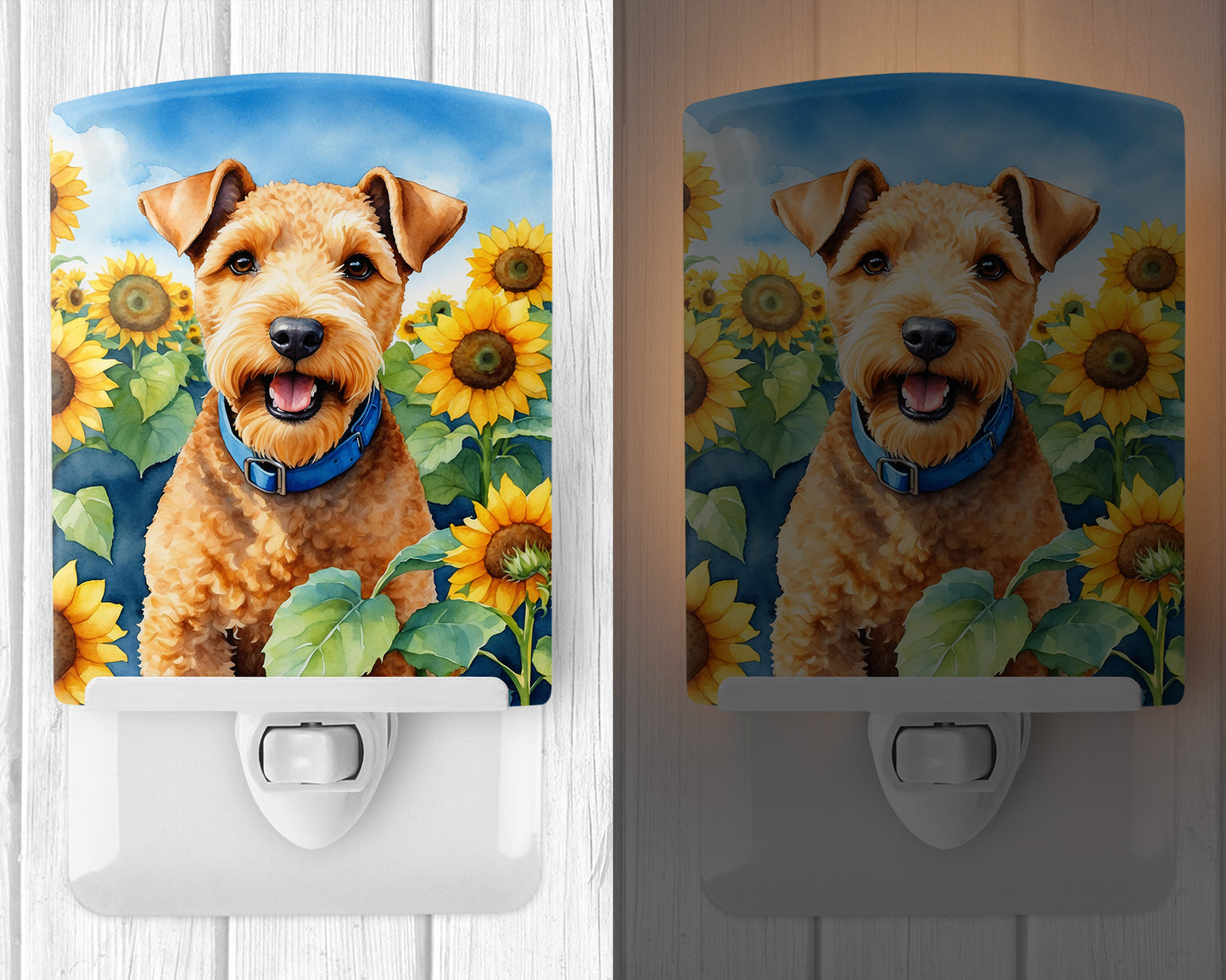 Lakeland Terrier in Sunflowers Ceramic Night Light