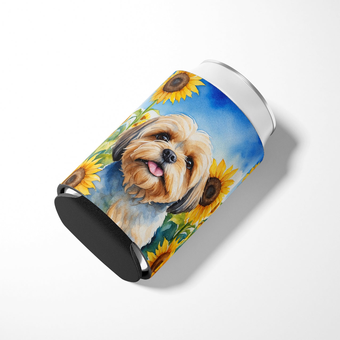Lhasa Apso in Sunflowers Can or Bottle Hugger