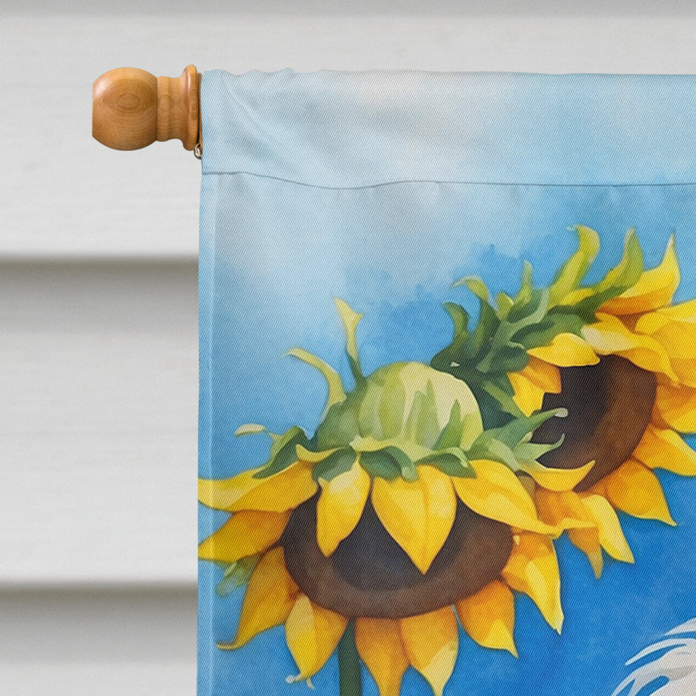 Maltese in Sunflowers House Flag