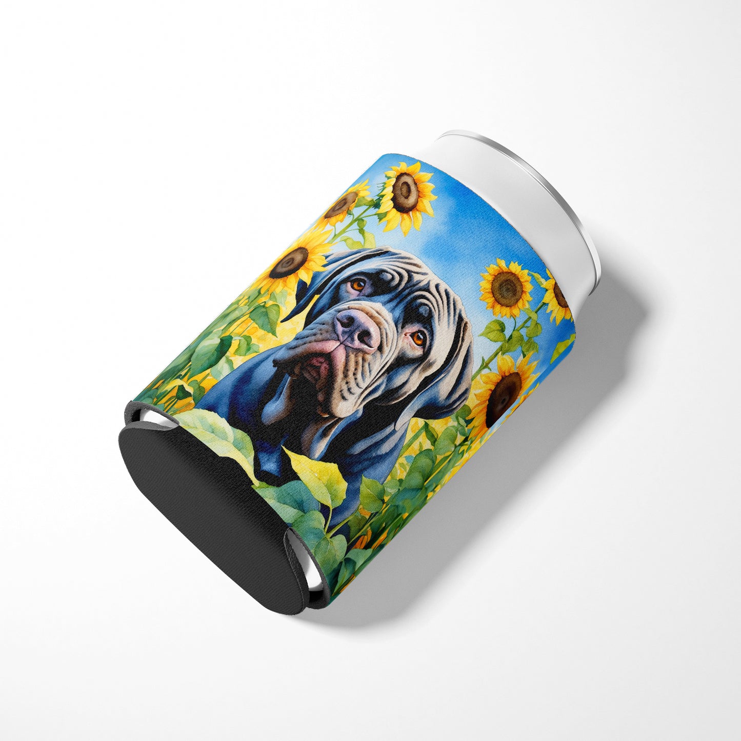 Neapolitan Mastiff in Sunflowers Can or Bottle Hugger