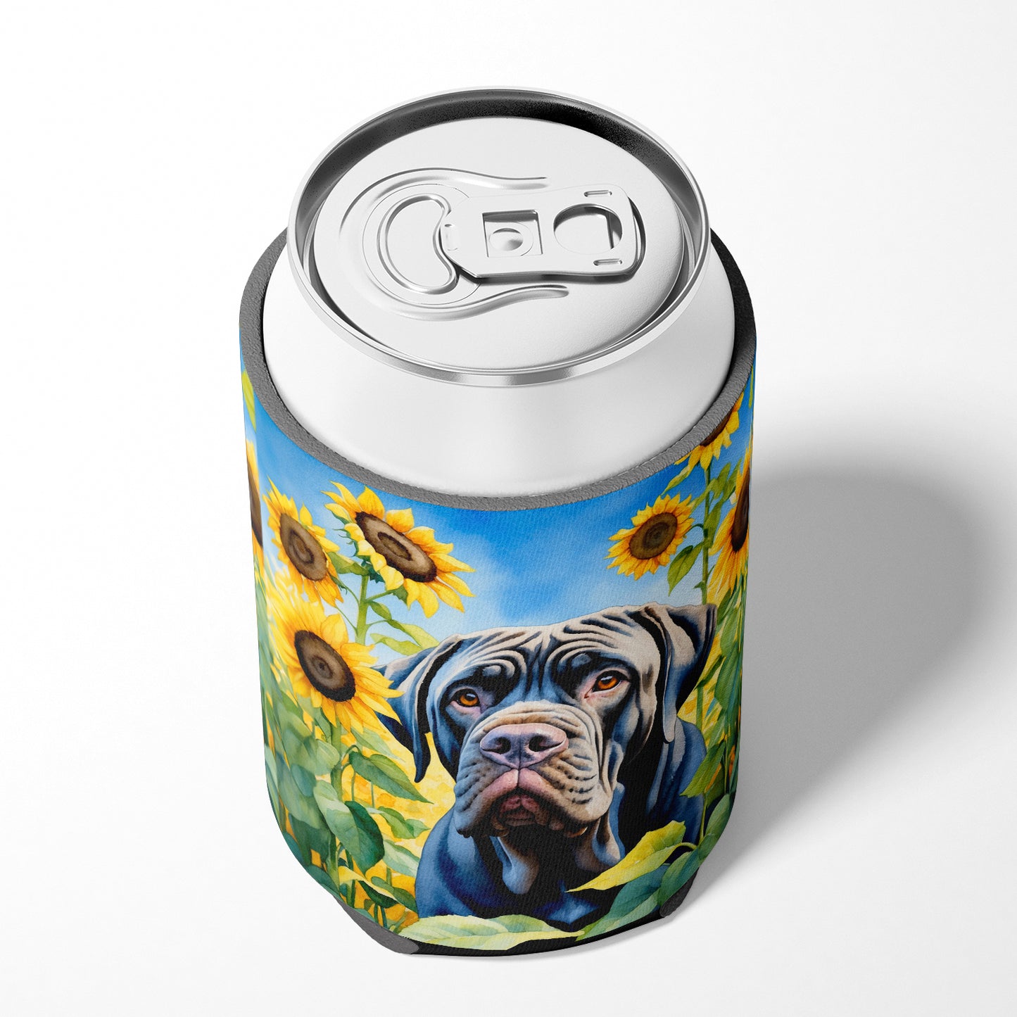 Neapolitan Mastiff in Sunflowers Can or Bottle Hugger