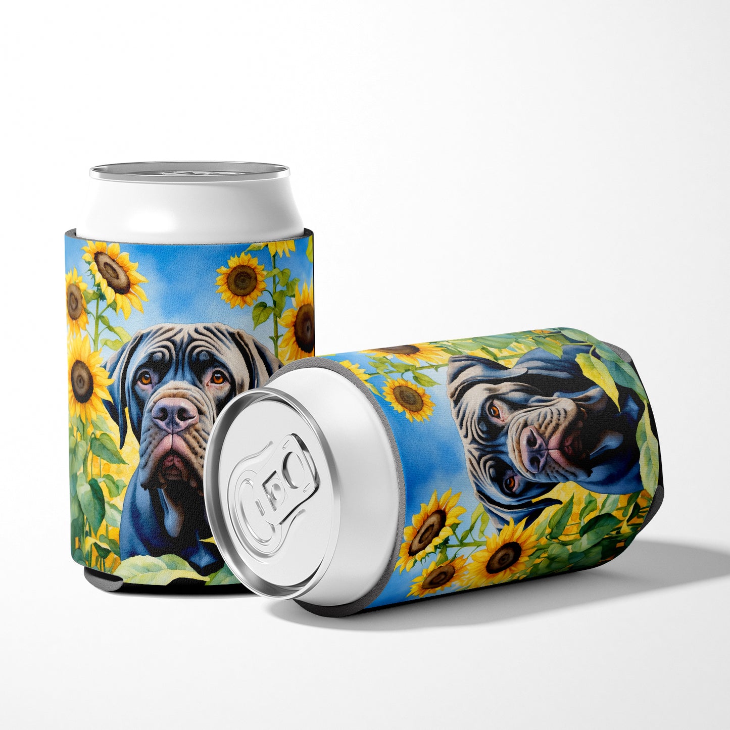 Neapolitan Mastiff in Sunflowers Can or Bottle Hugger