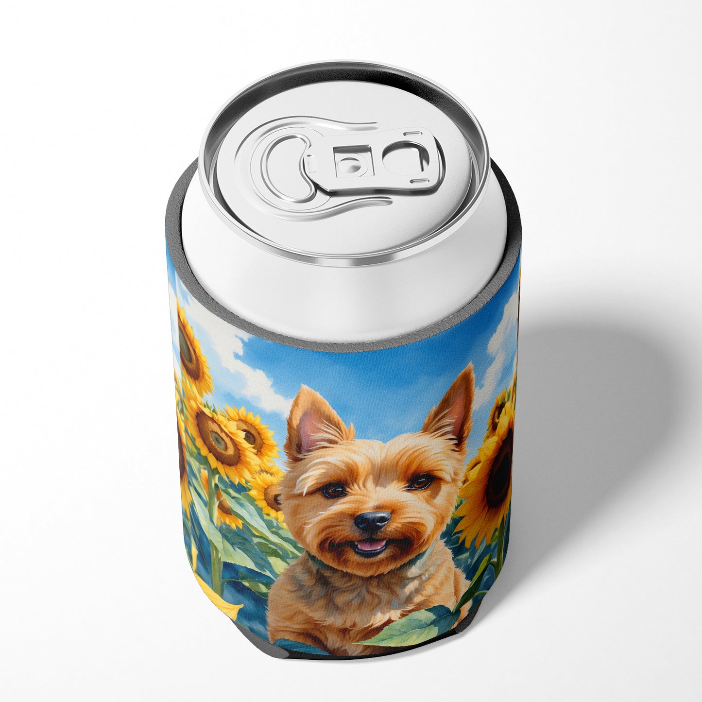 Norwich Terrier in Sunflowers Can or Bottle Hugger