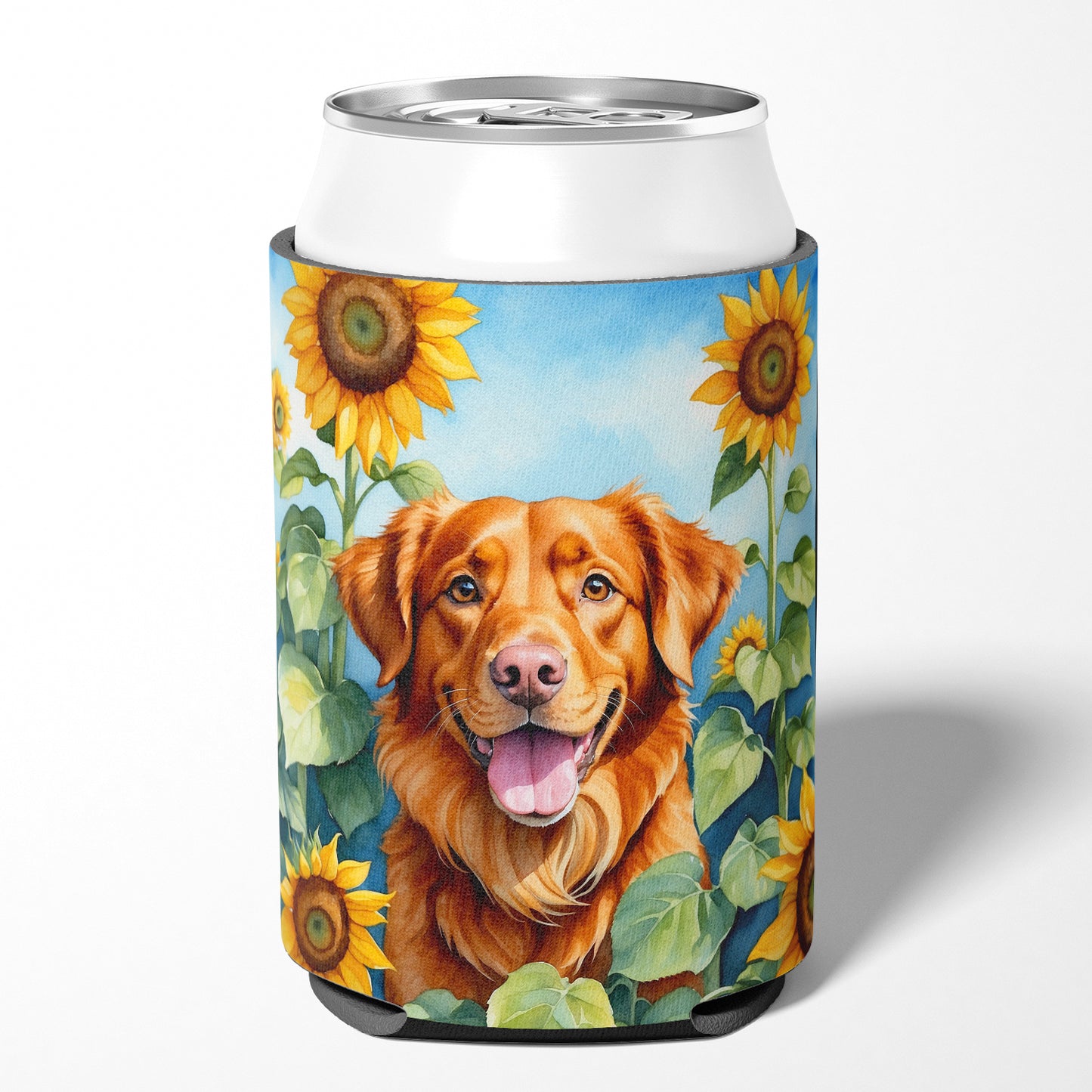 Nova Scotia Duck Toller in Sunflowers Can or Bottle Hugger