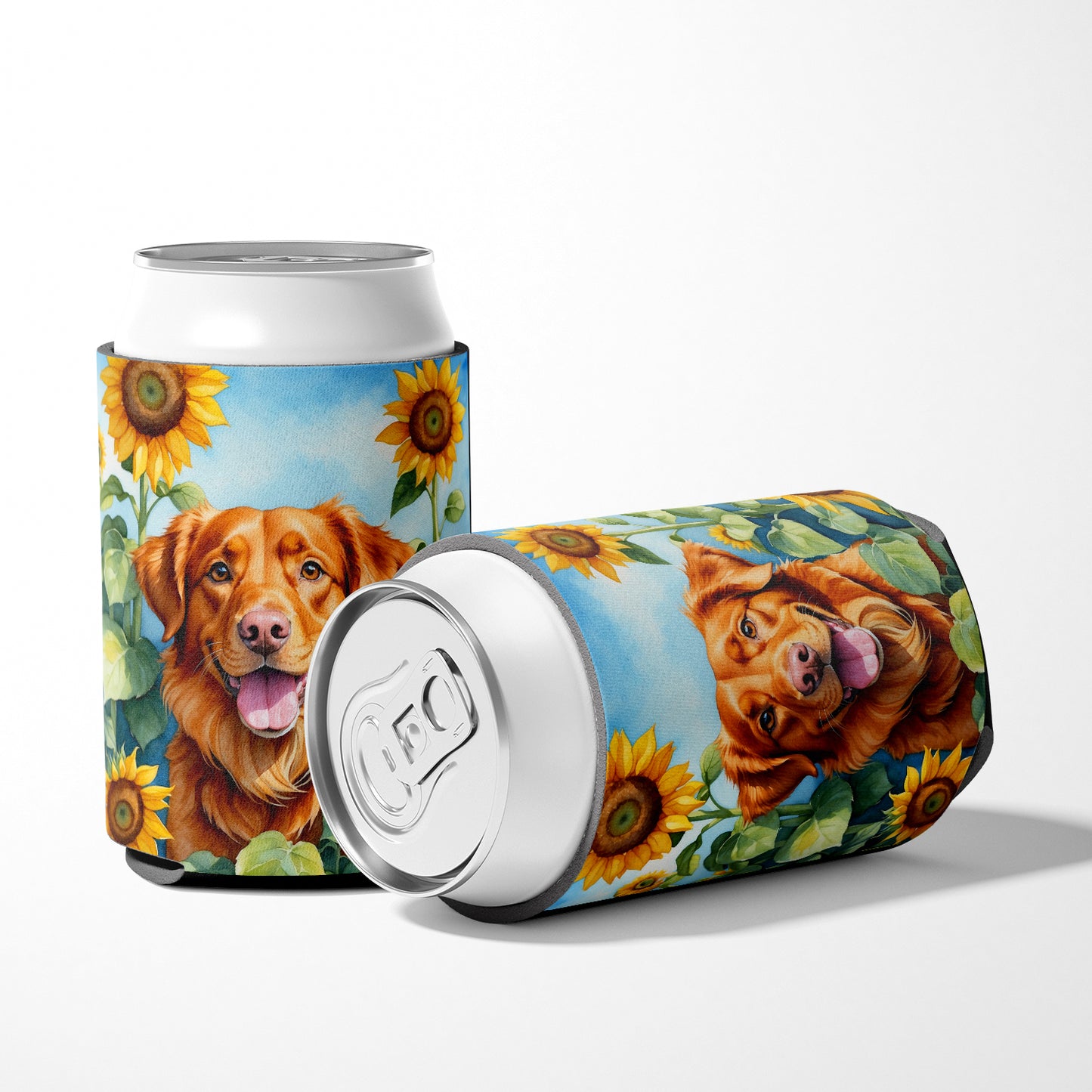 Nova Scotia Duck Toller in Sunflowers Can or Bottle Hugger