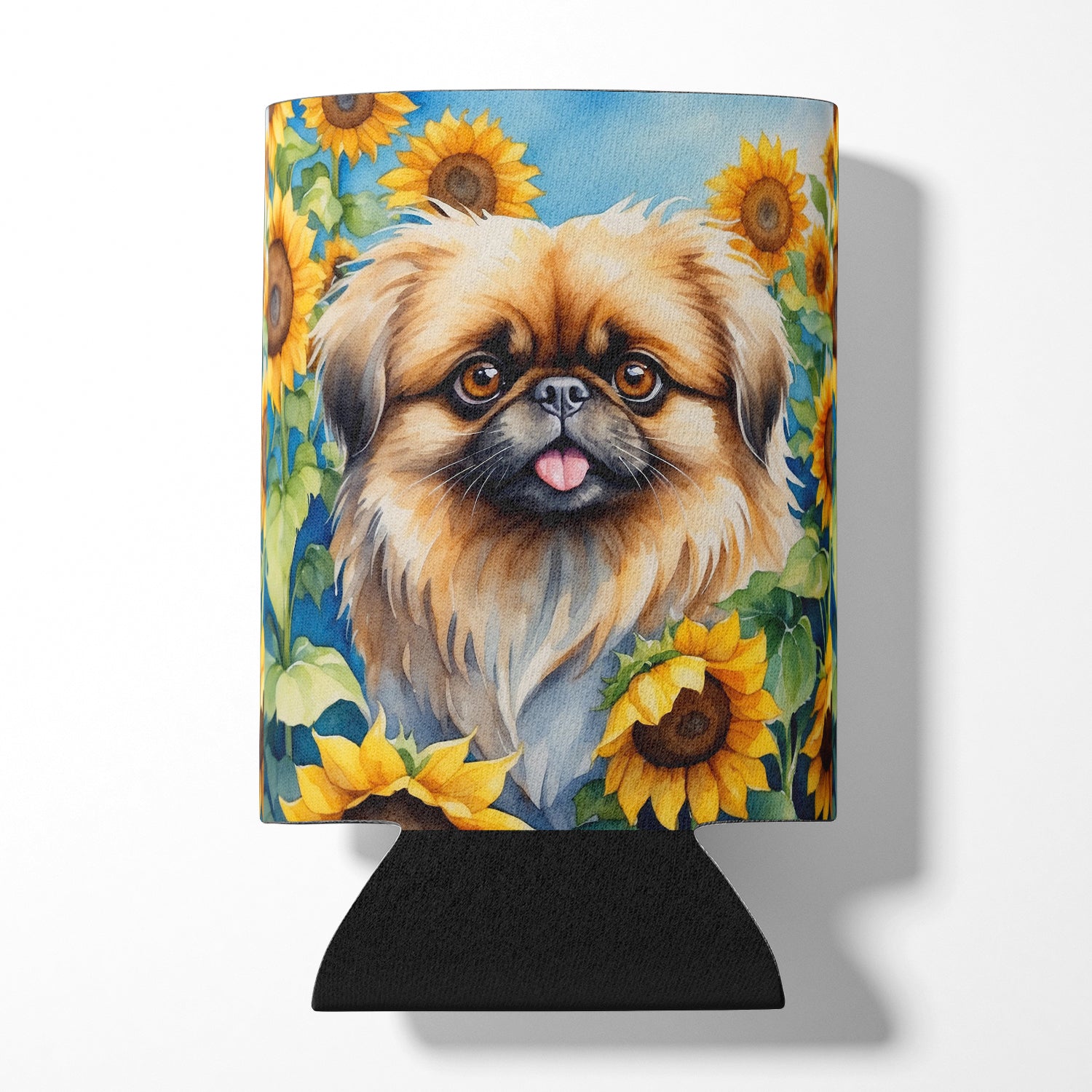 Buy this Pekingese in Sunflowers Can or Bottle Hugger