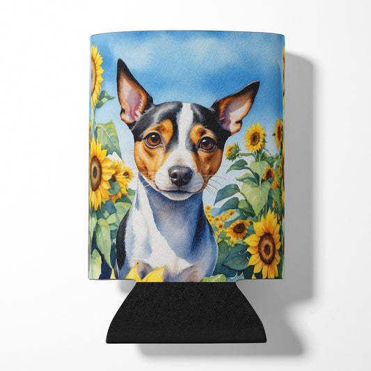 Buy this Rat Terrier in Sunflowers Can or Bottle Hugger