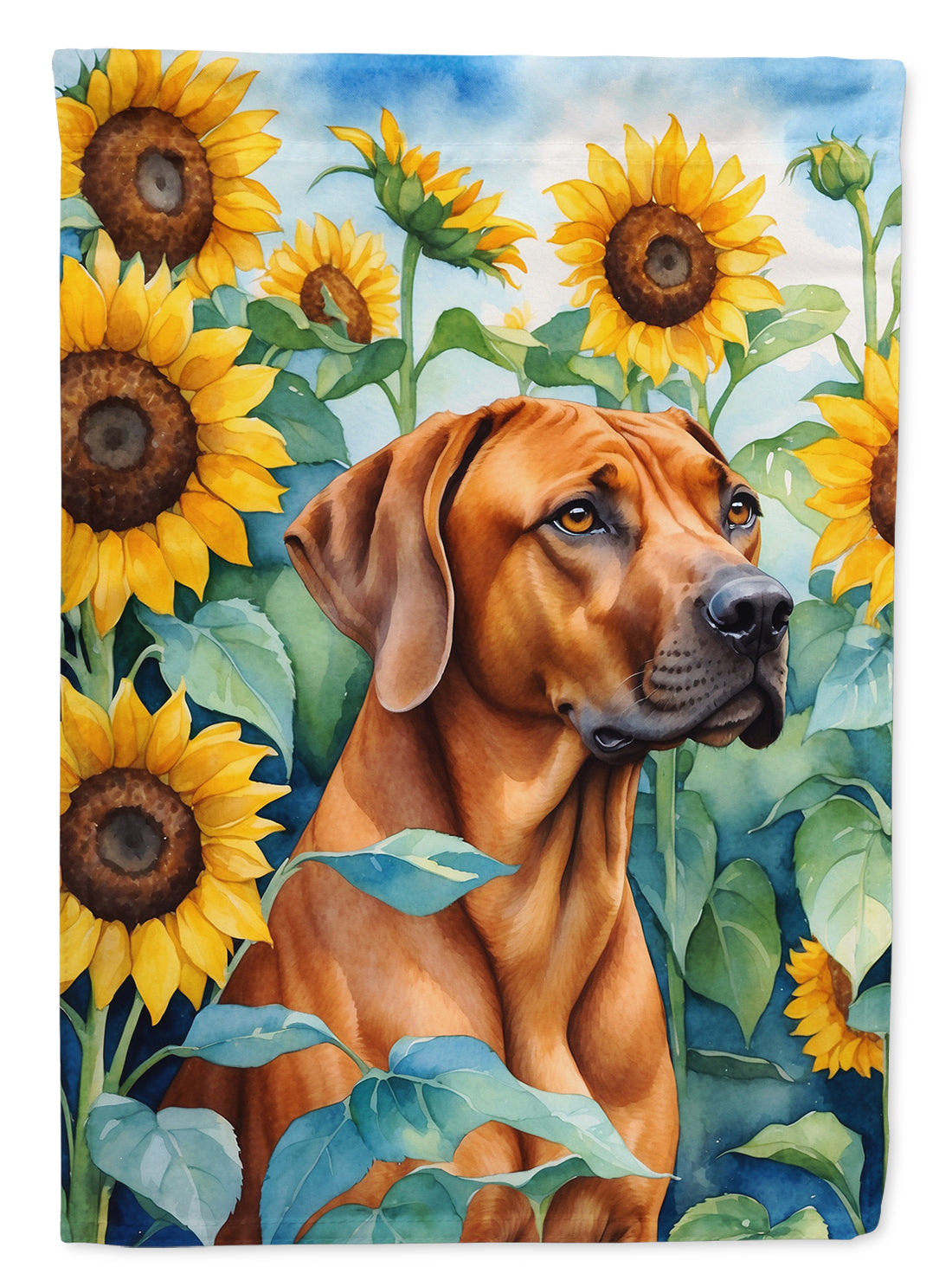 Buy this Rhodesian Ridgeback in Sunflowers House Flag