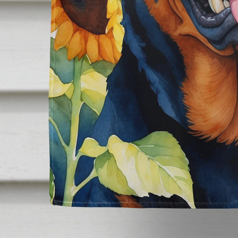 Rottweiler in Sunflowers House Flag