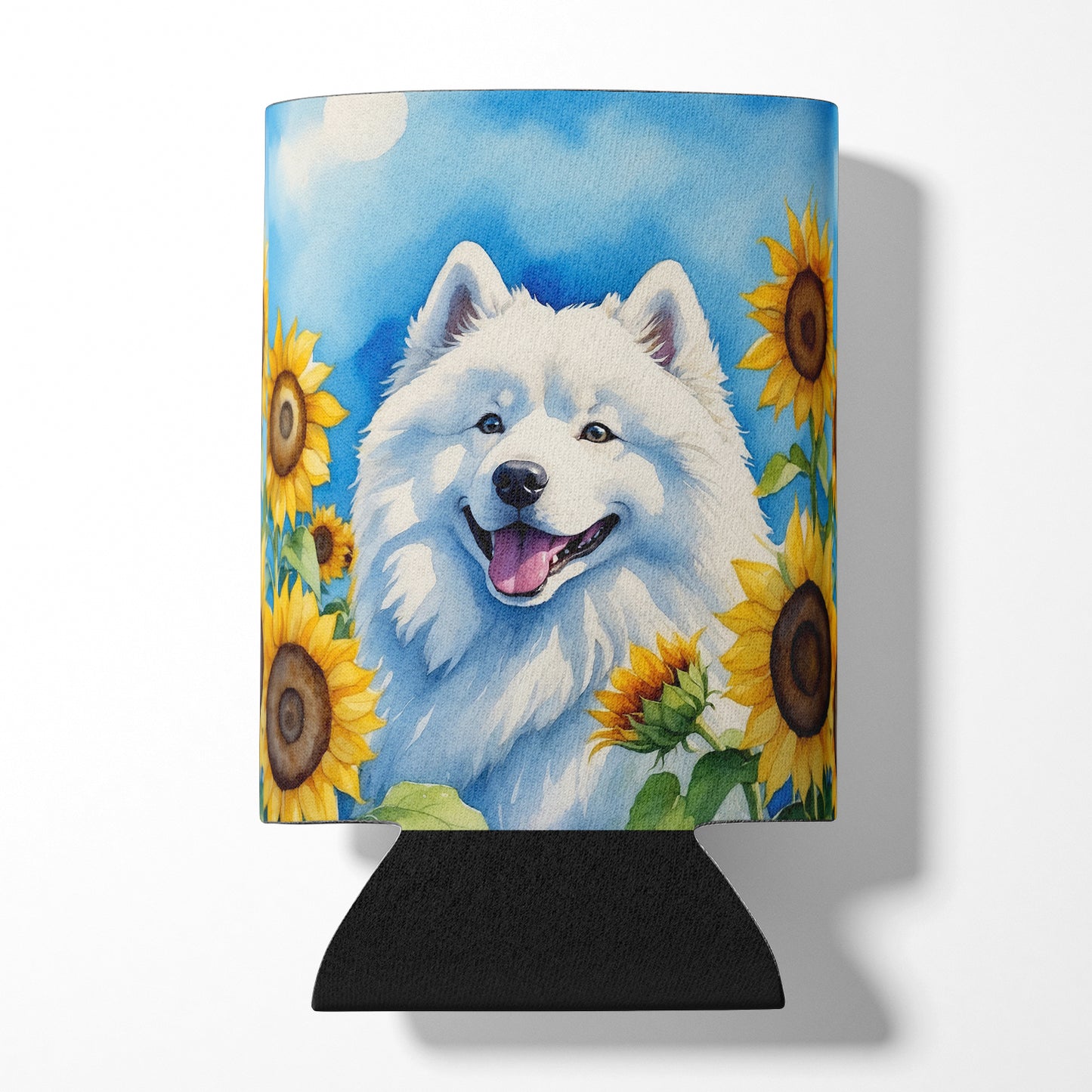 Buy this Samoyed in Sunflowers Can or Bottle Hugger