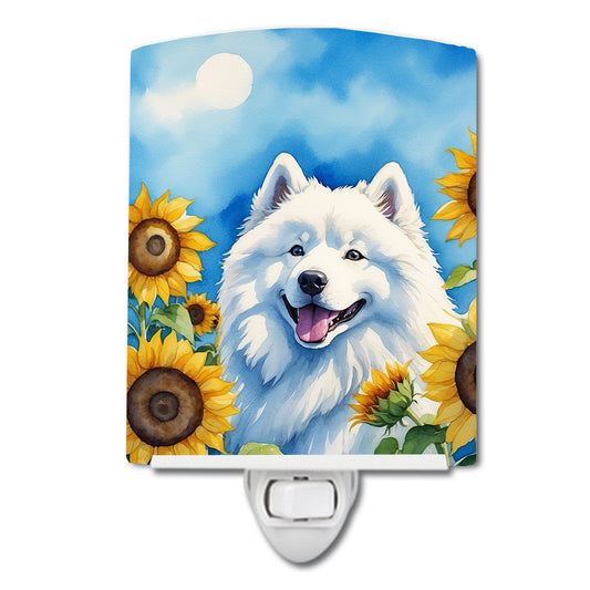 Buy this Samoyed in Sunflowers Ceramic Night Light