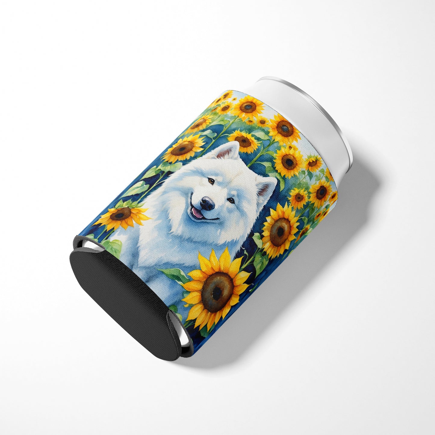 Samoyed in Sunflowers Can or Bottle Hugger