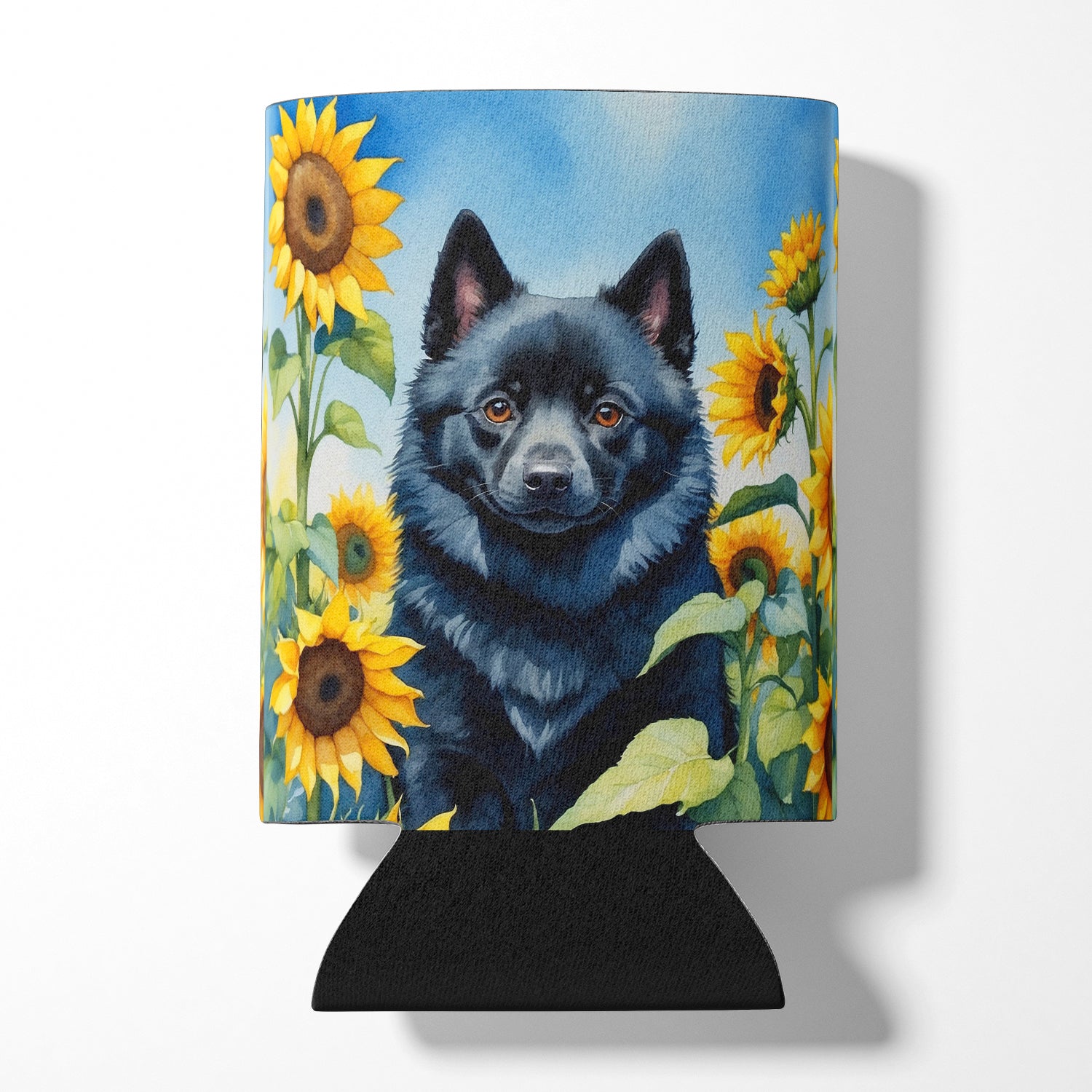 Buy this Schipperke in Sunflowers Can or Bottle Hugger