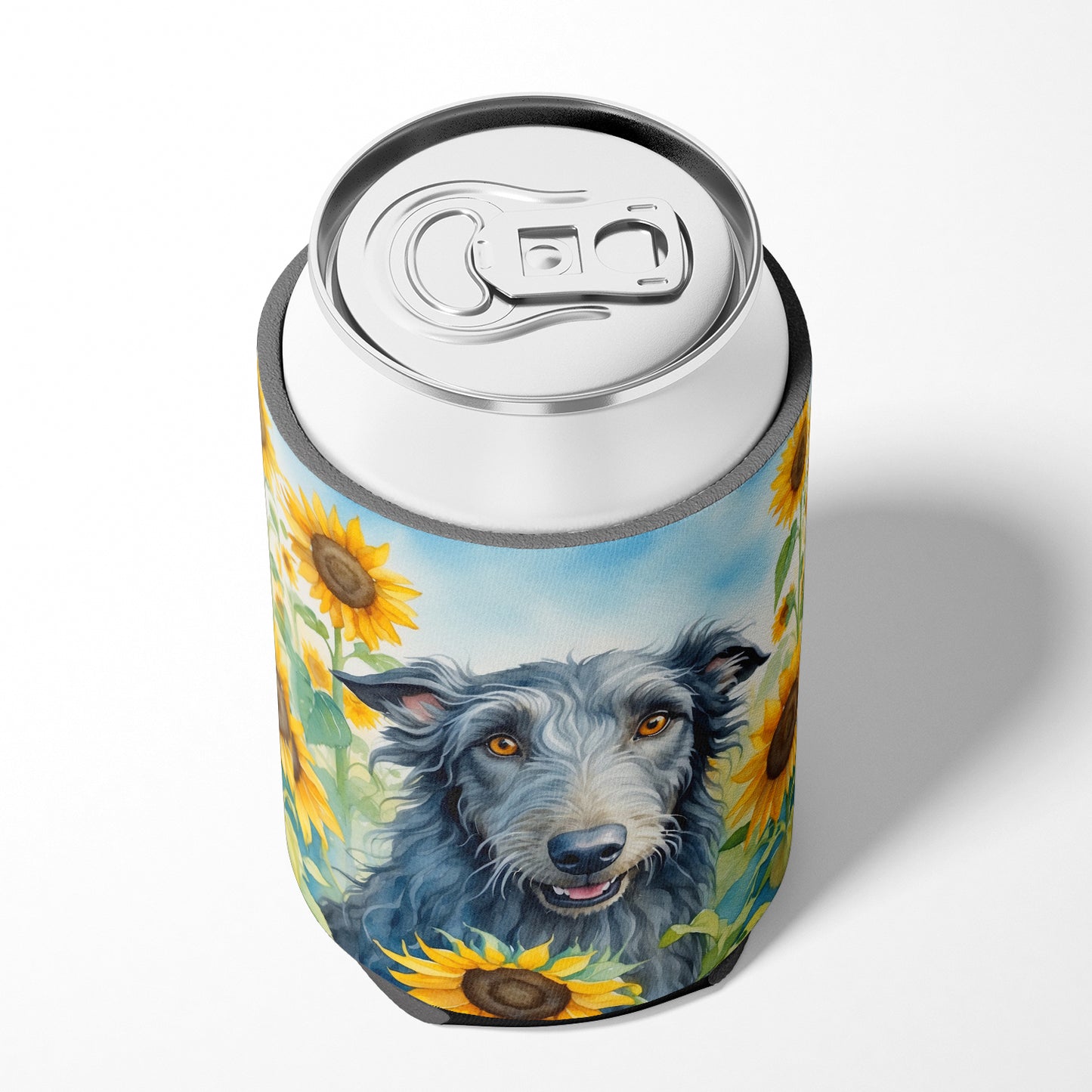 Scottish Deerhound in Sunflowers Can or Bottle Hugger