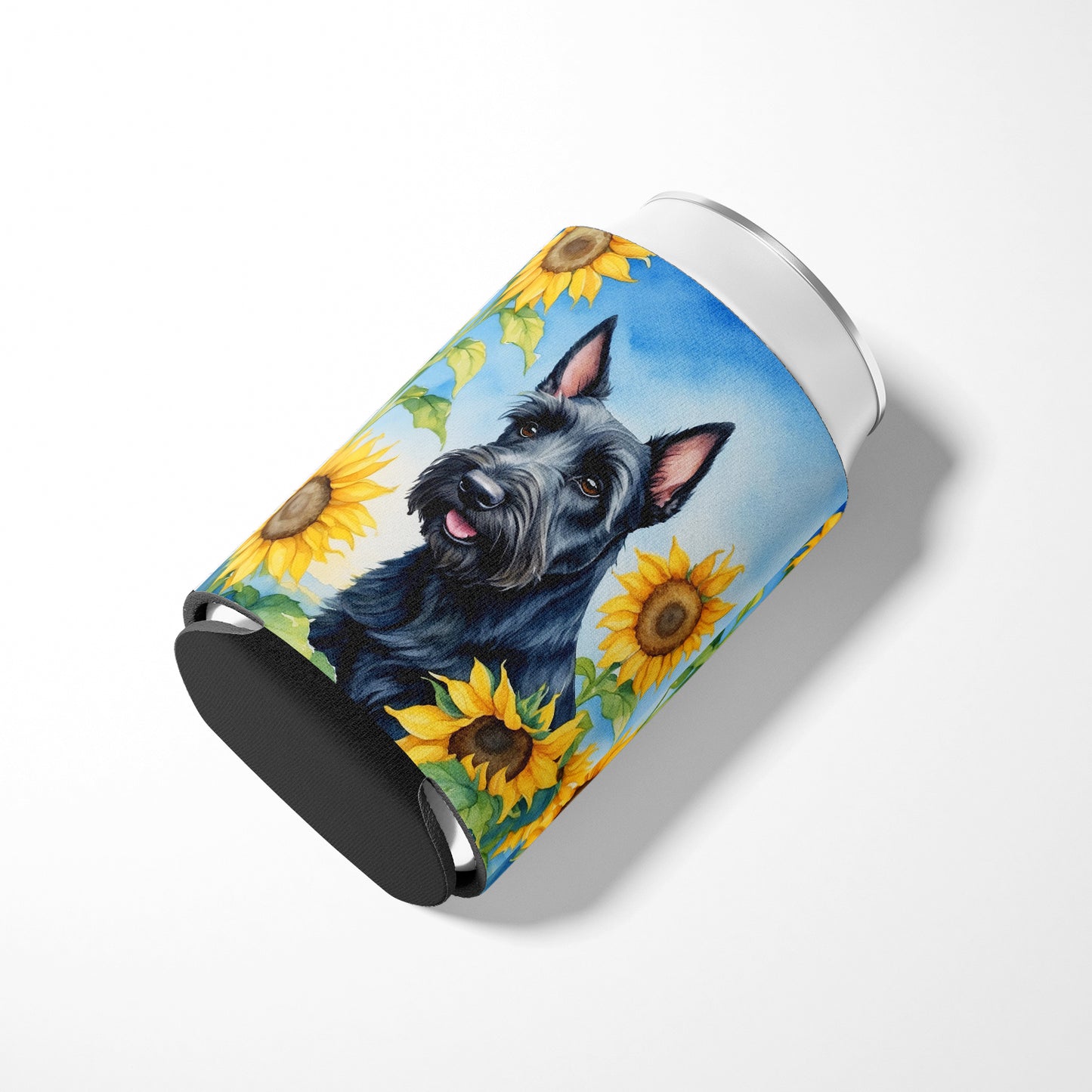 Scottish Terrier in Sunflowers Can or Bottle Hugger