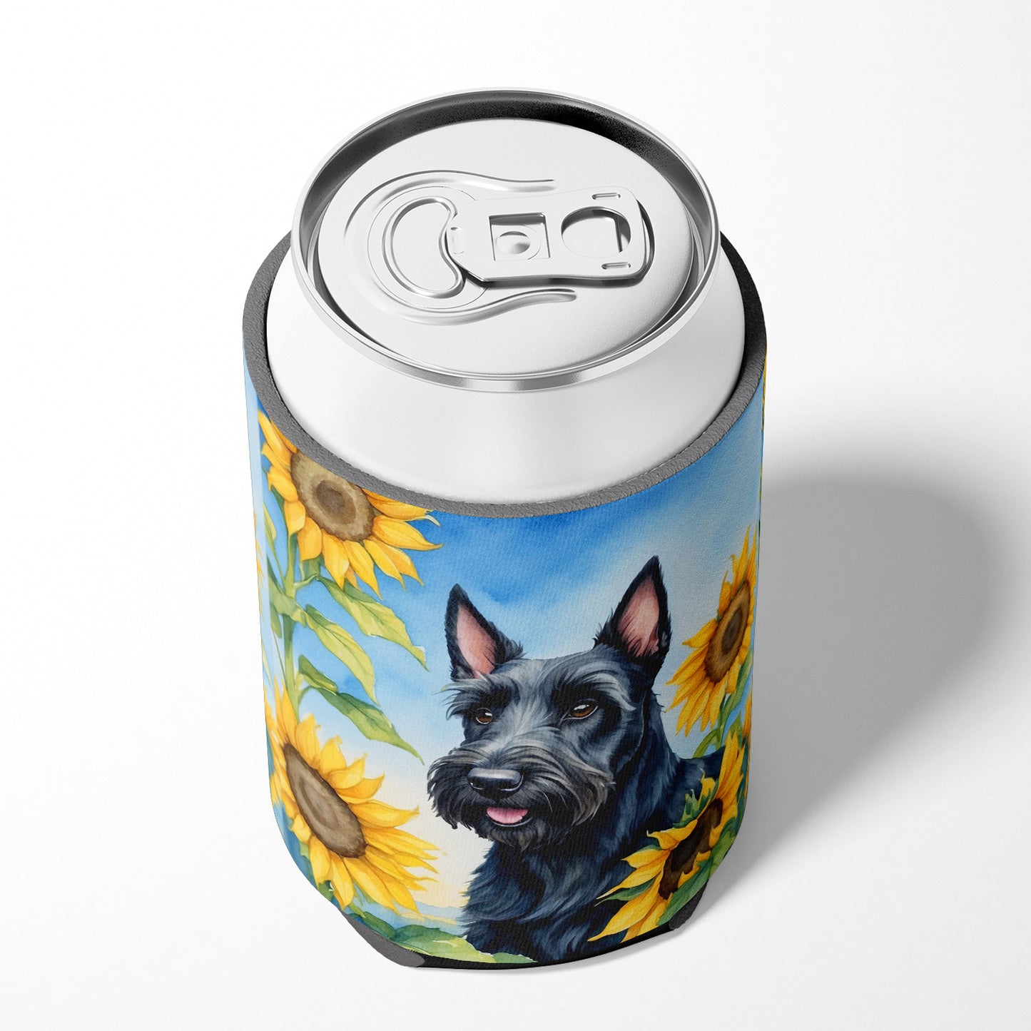 Scottish Terrier in Sunflowers Can or Bottle Hugger