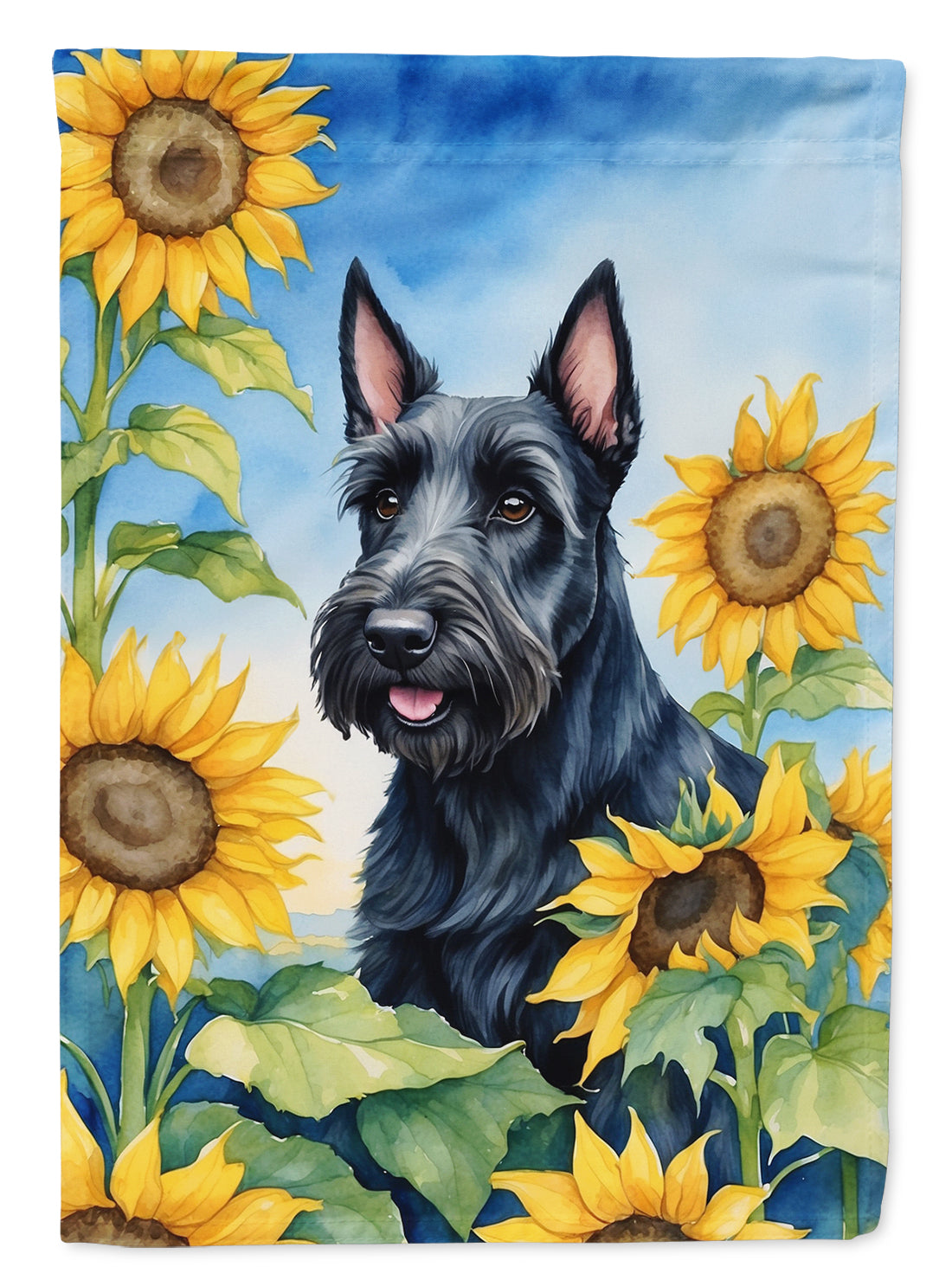 Buy this Scottish Terrier in Sunflowers House Flag