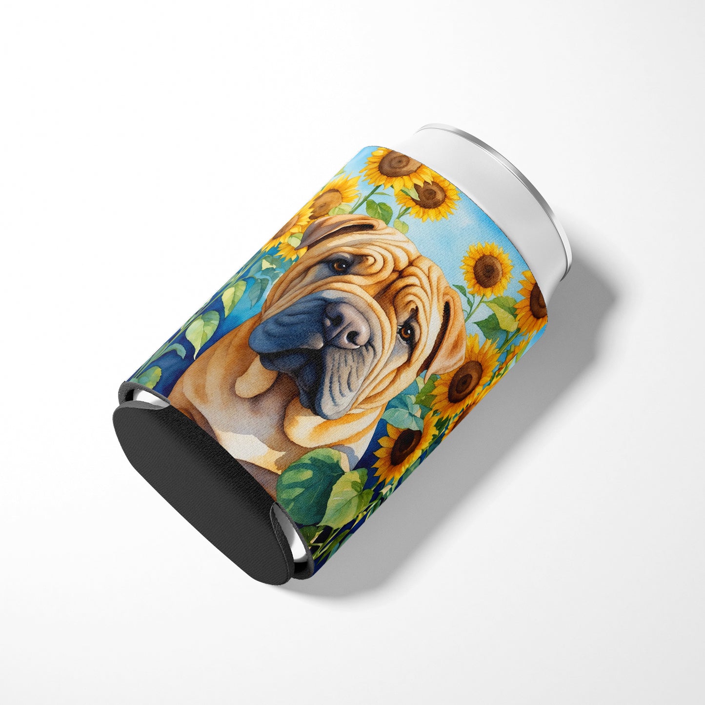 Shar Pei in Sunflowers Can or Bottle Hugger