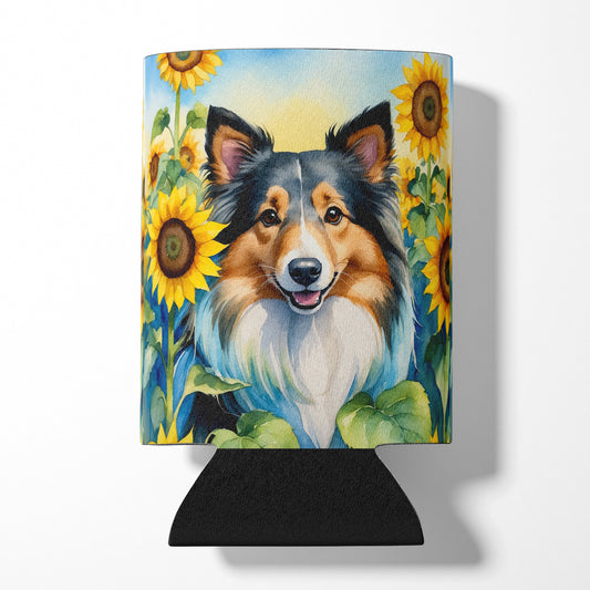 Buy this Sheltie in Sunflowers Can or Bottle Hugger