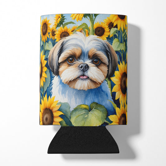 Buy this Shih Tzu in Sunflowers Can or Bottle Hugger