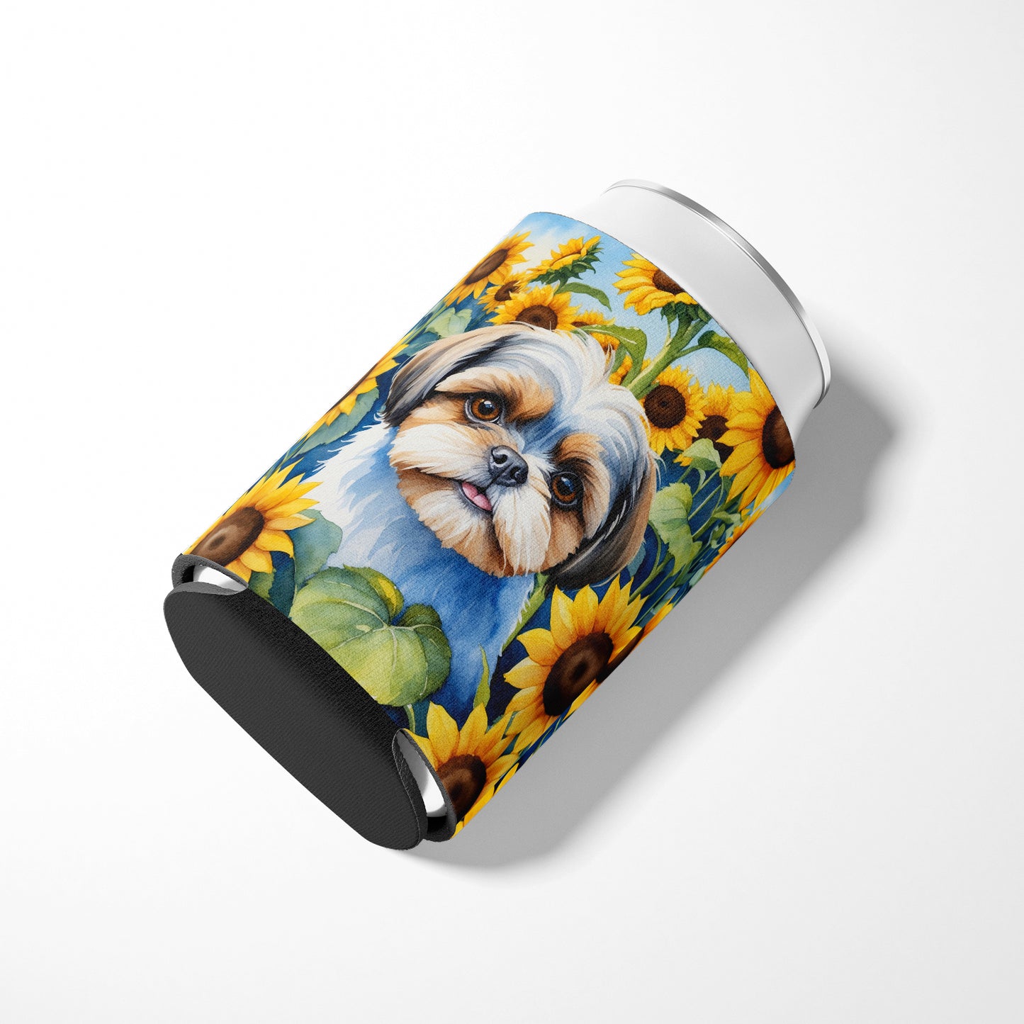 Shih Tzu in Sunflowers Can or Bottle Hugger