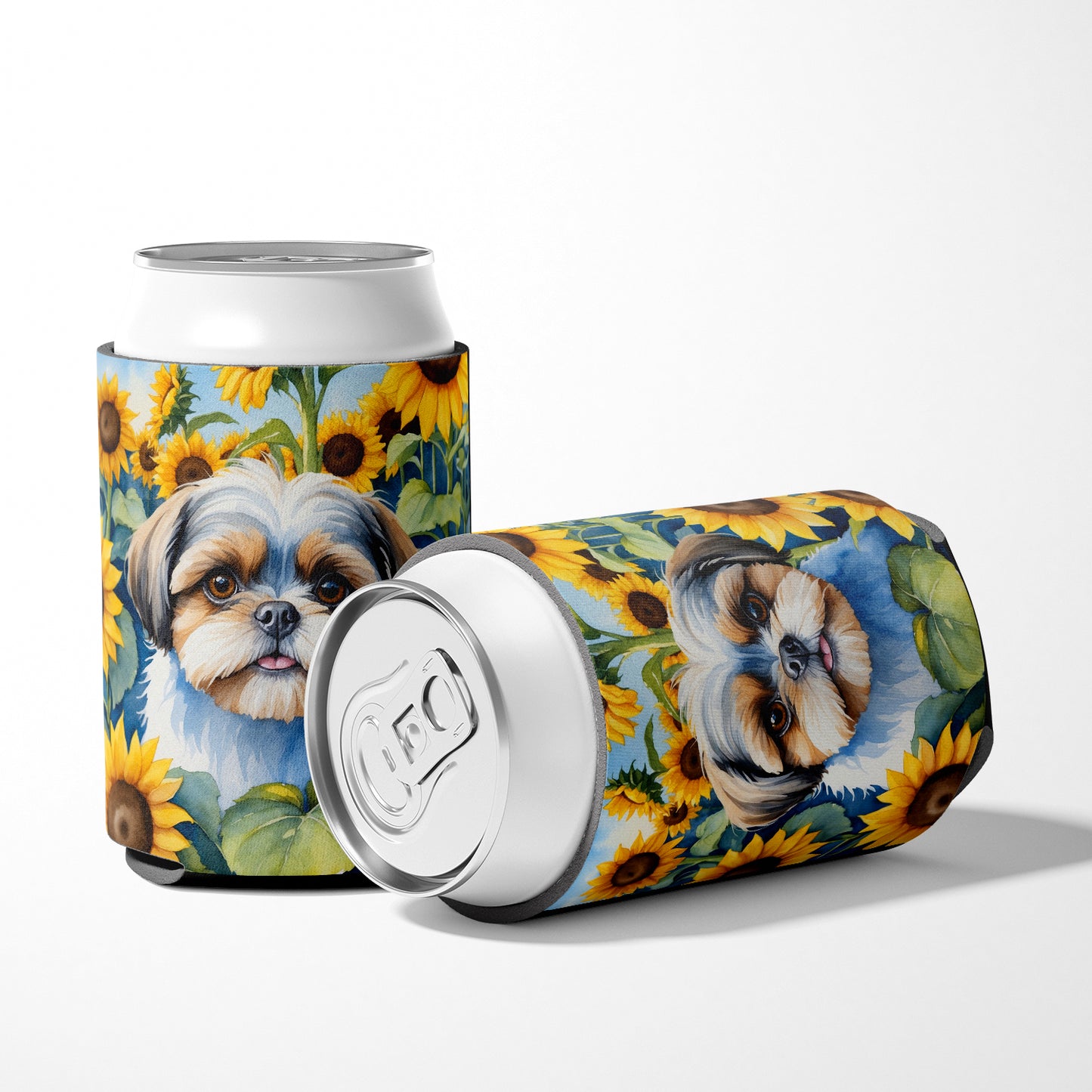 Shih Tzu in Sunflowers Can or Bottle Hugger