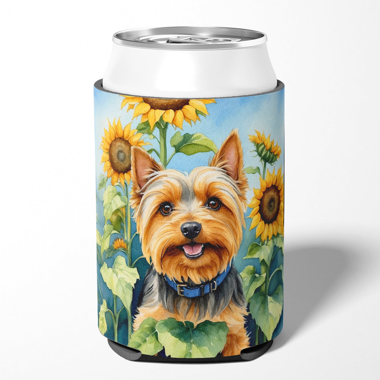 Silky Terrier in Sunflowers Can or Bottle Hugger