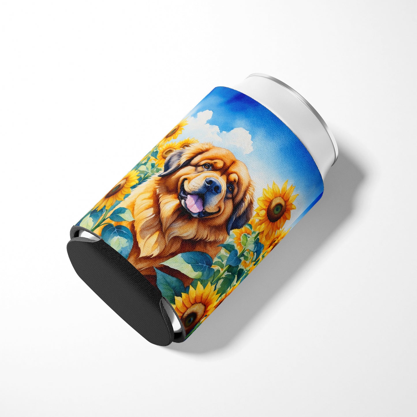Tibetan Mastiff in Sunflowers Can or Bottle Hugger