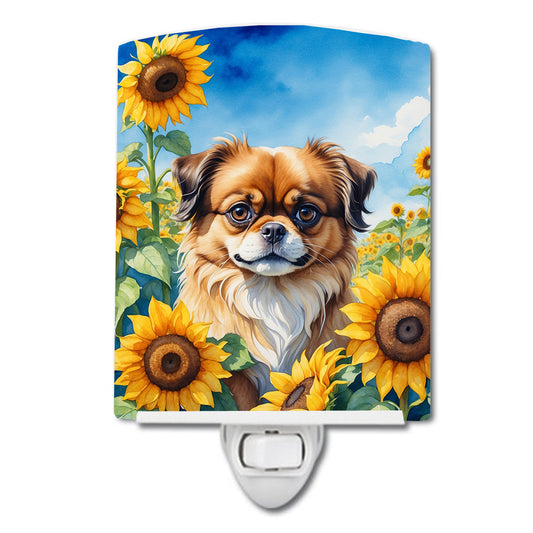 Buy this Tibetan Spaniel in Sunflowers Ceramic Night Light