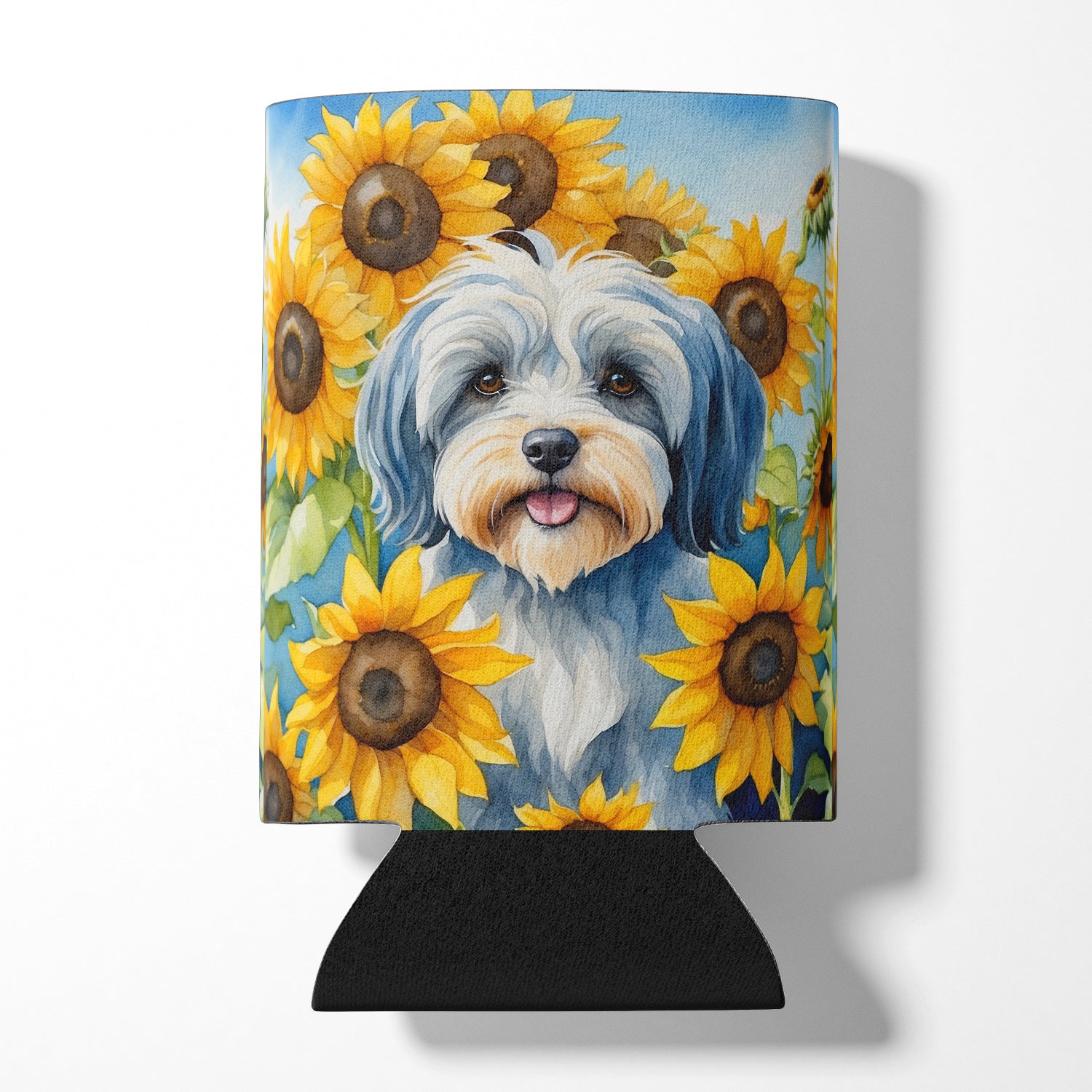 Buy this Tibetan Terrier in Sunflowers Can or Bottle Hugger