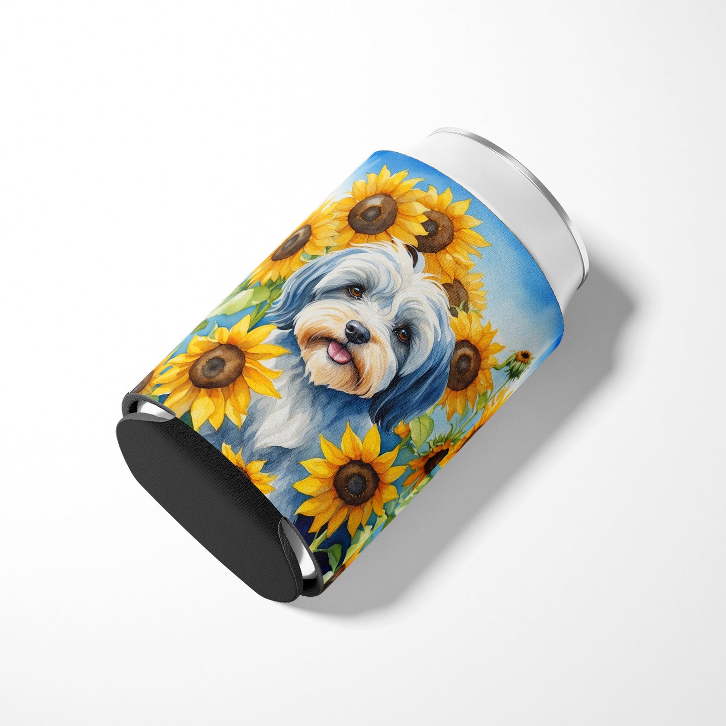 Tibetan Terrier in Sunflowers Can or Bottle Hugger