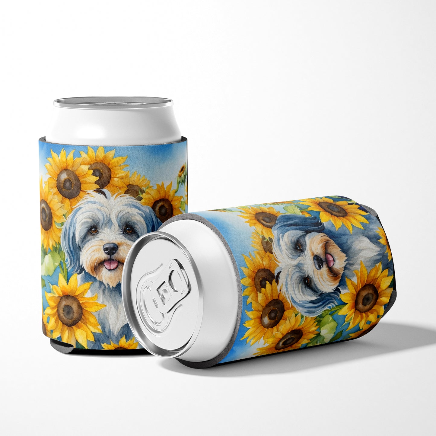 Tibetan Terrier in Sunflowers Can or Bottle Hugger