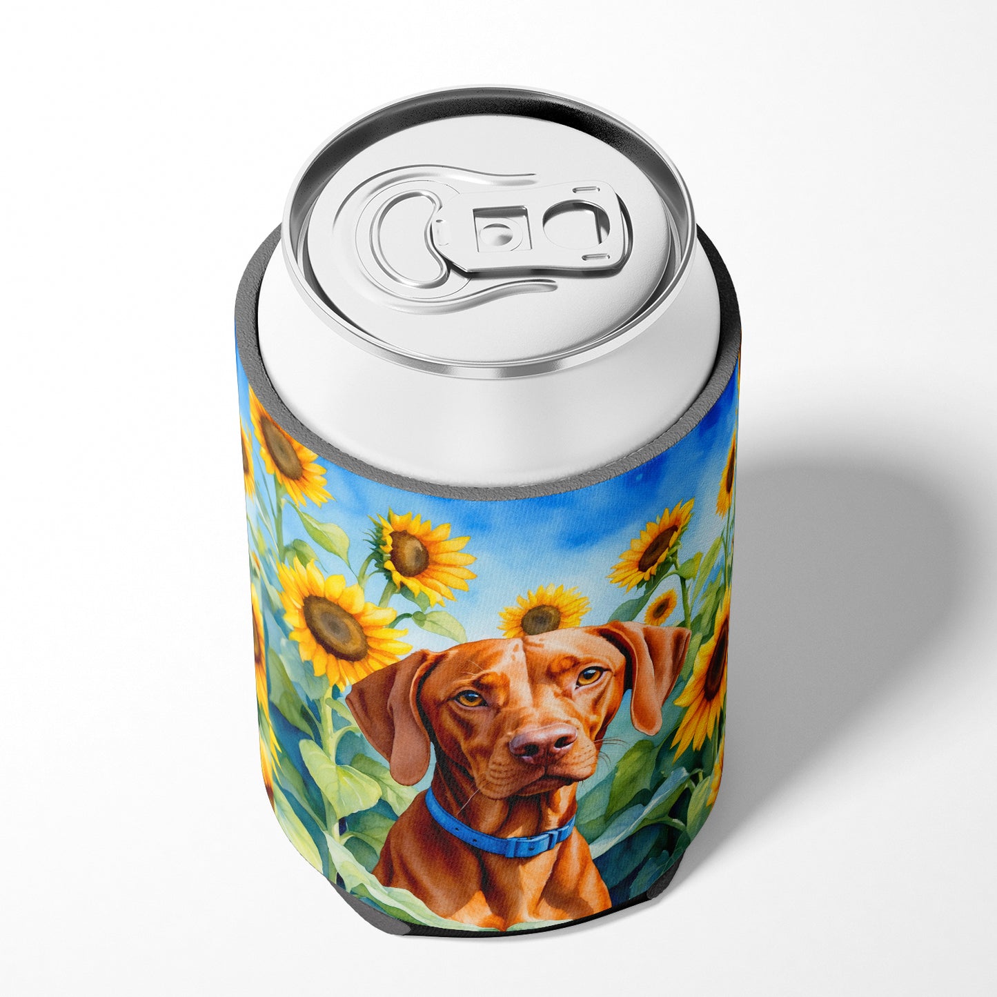 Vizsla in Sunflowers Can or Bottle Hugger