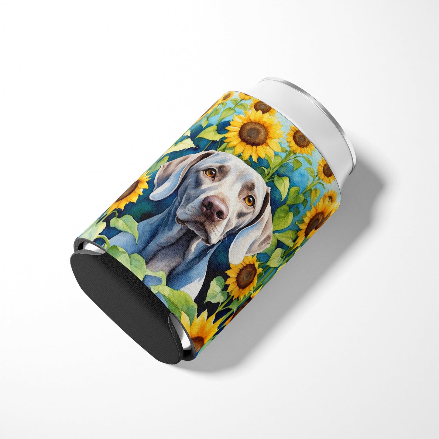 Weimaraner in Sunflowers Can or Bottle Hugger