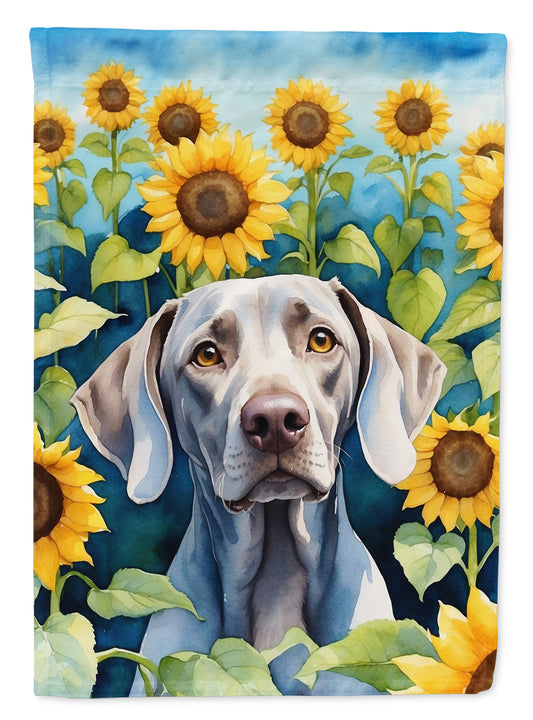 Buy this Weimaraner in Sunflowers Garden Flag