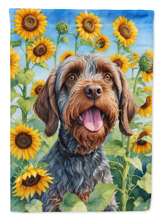 Buy this Wirehaired Pointing Griffon in Sunflowers House Flag