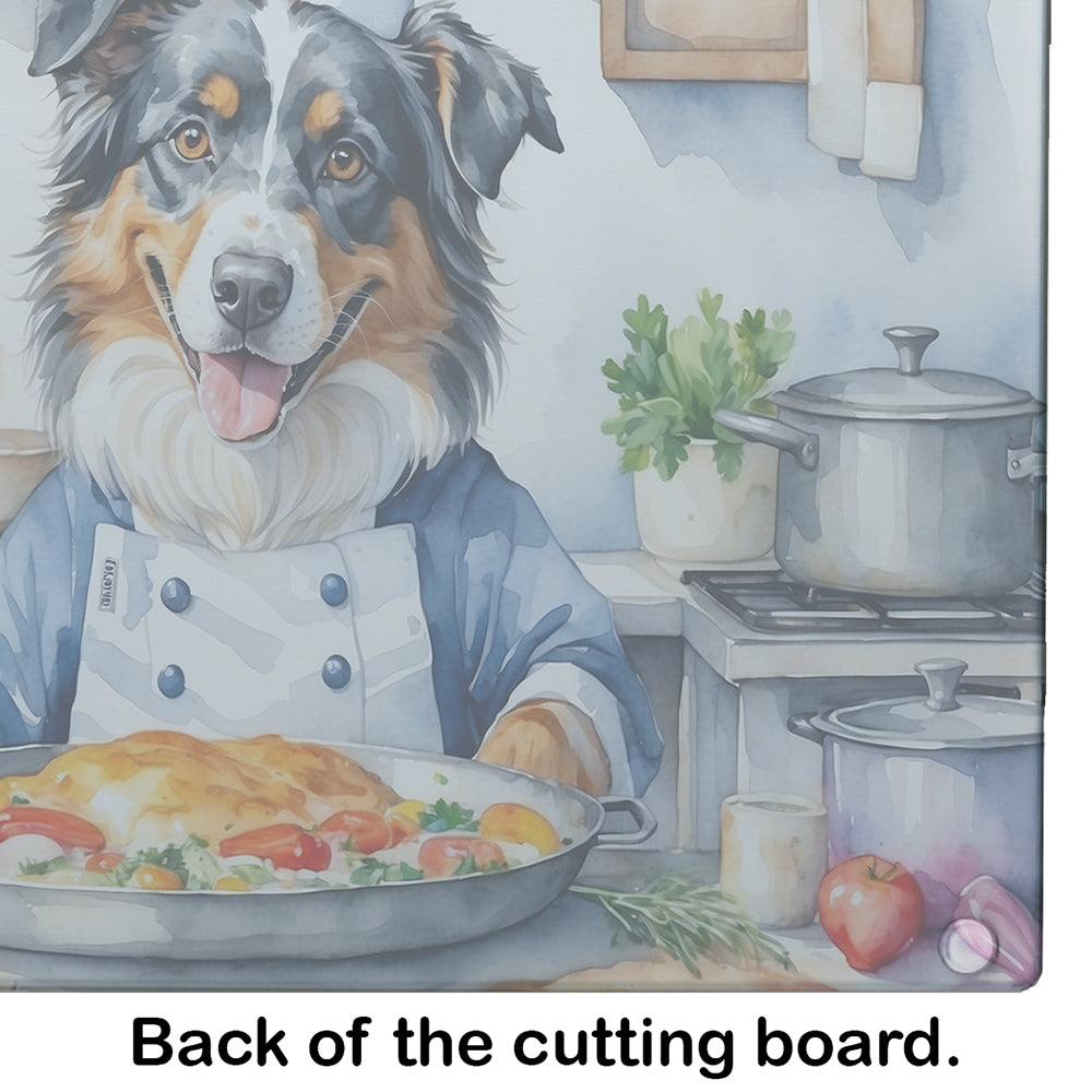 Australian Shepherd The Chef Glass Cutting Board