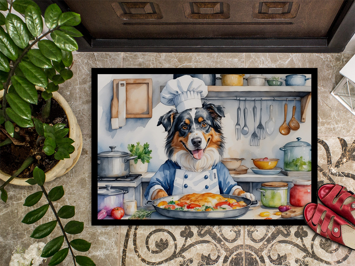 Australian Shepherd The Chef Doormat