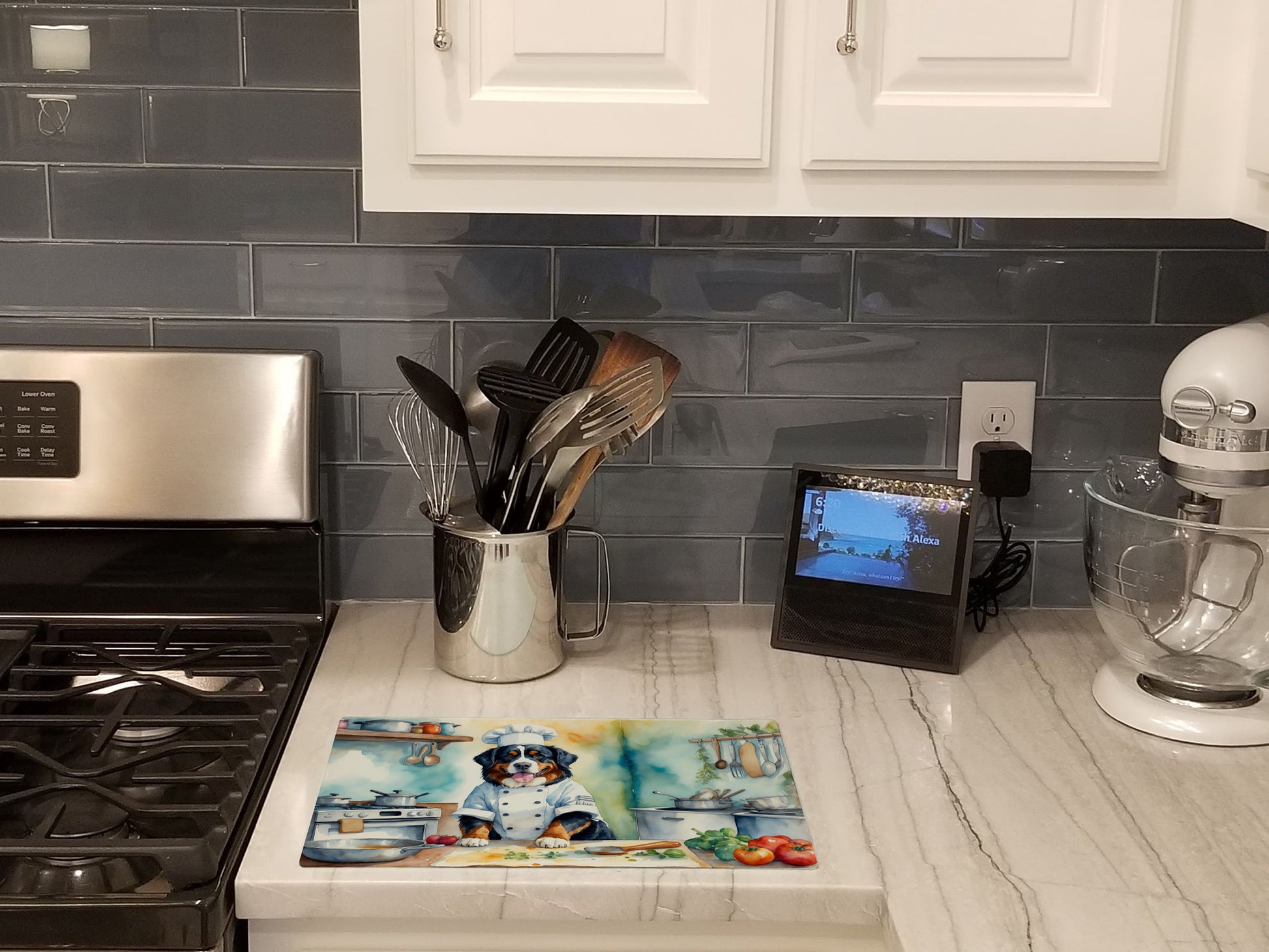 Buy this Bernese Mountain Dog The Chef Glass Cutting Board