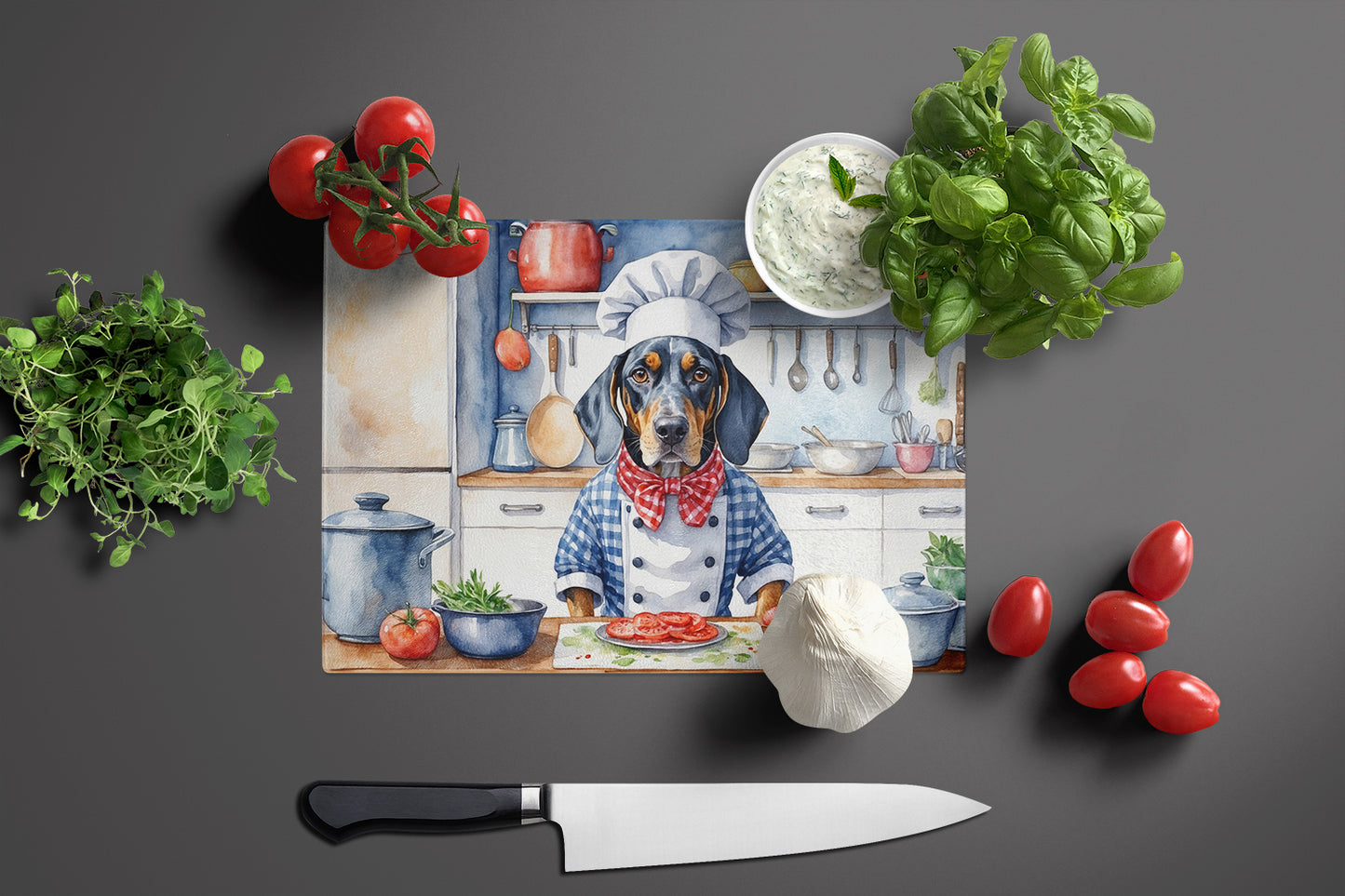 Bluetick Coonhound The Chef Glass Cutting Board