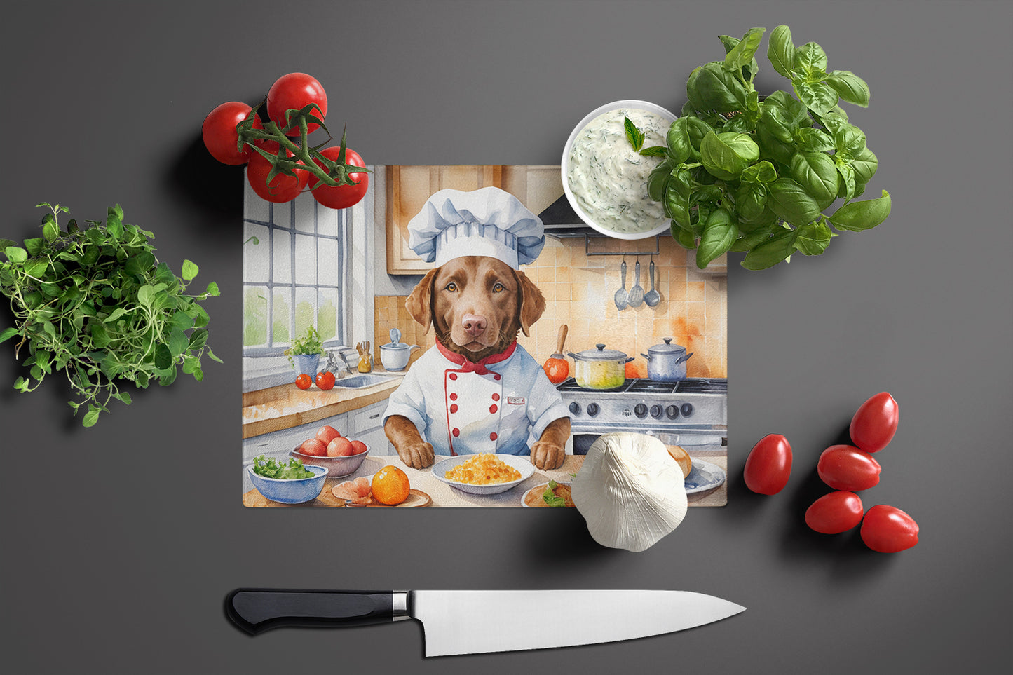 Chesapeake Bay Retriever The Chef Glass Cutting Board