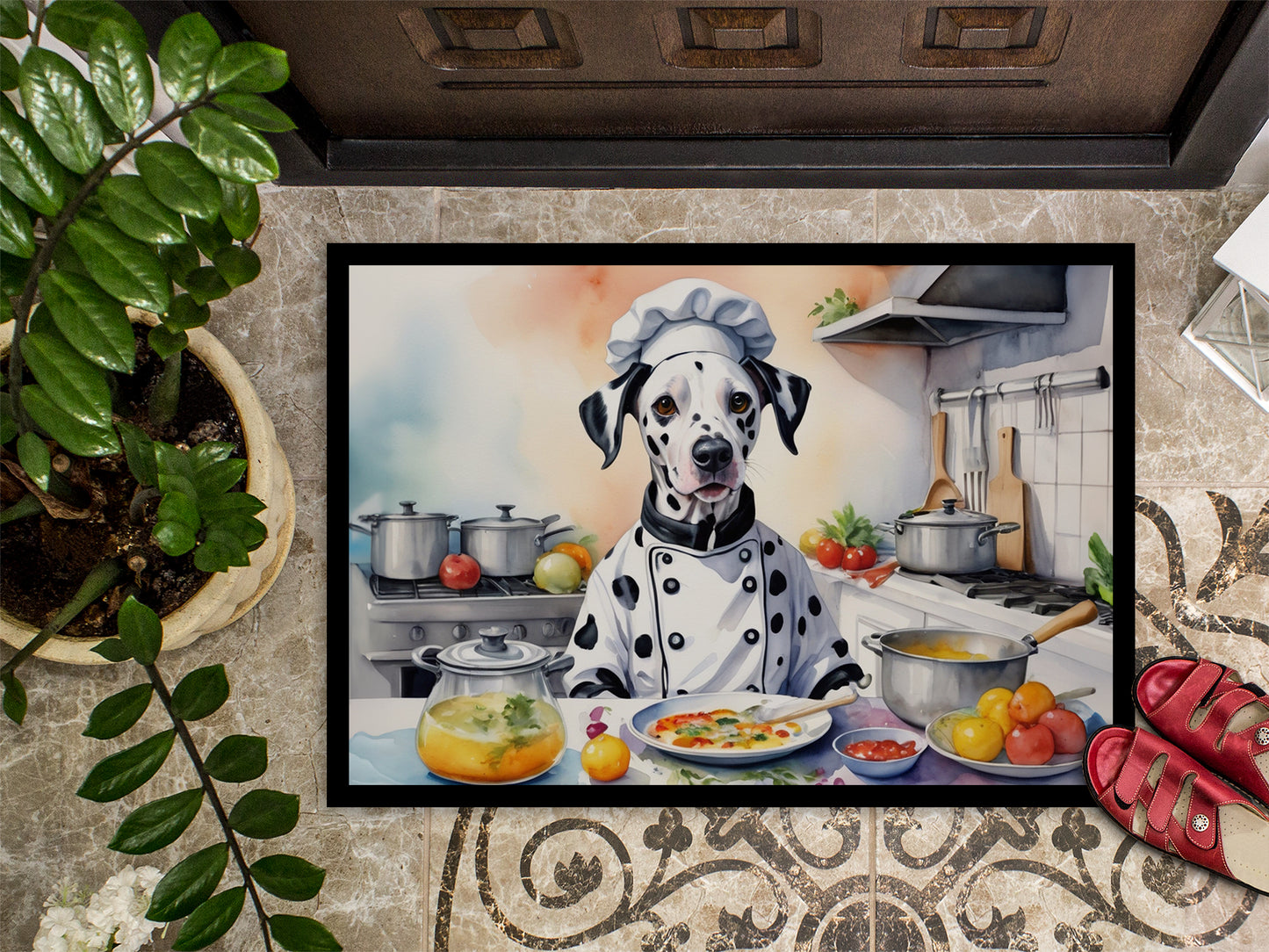 Dalmatian The Chef Doormat