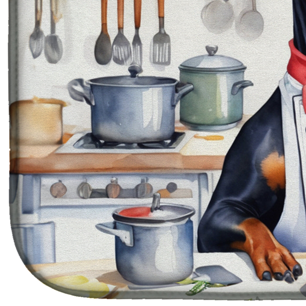 Doberman Pinscher The Chef Dish Drying Mat