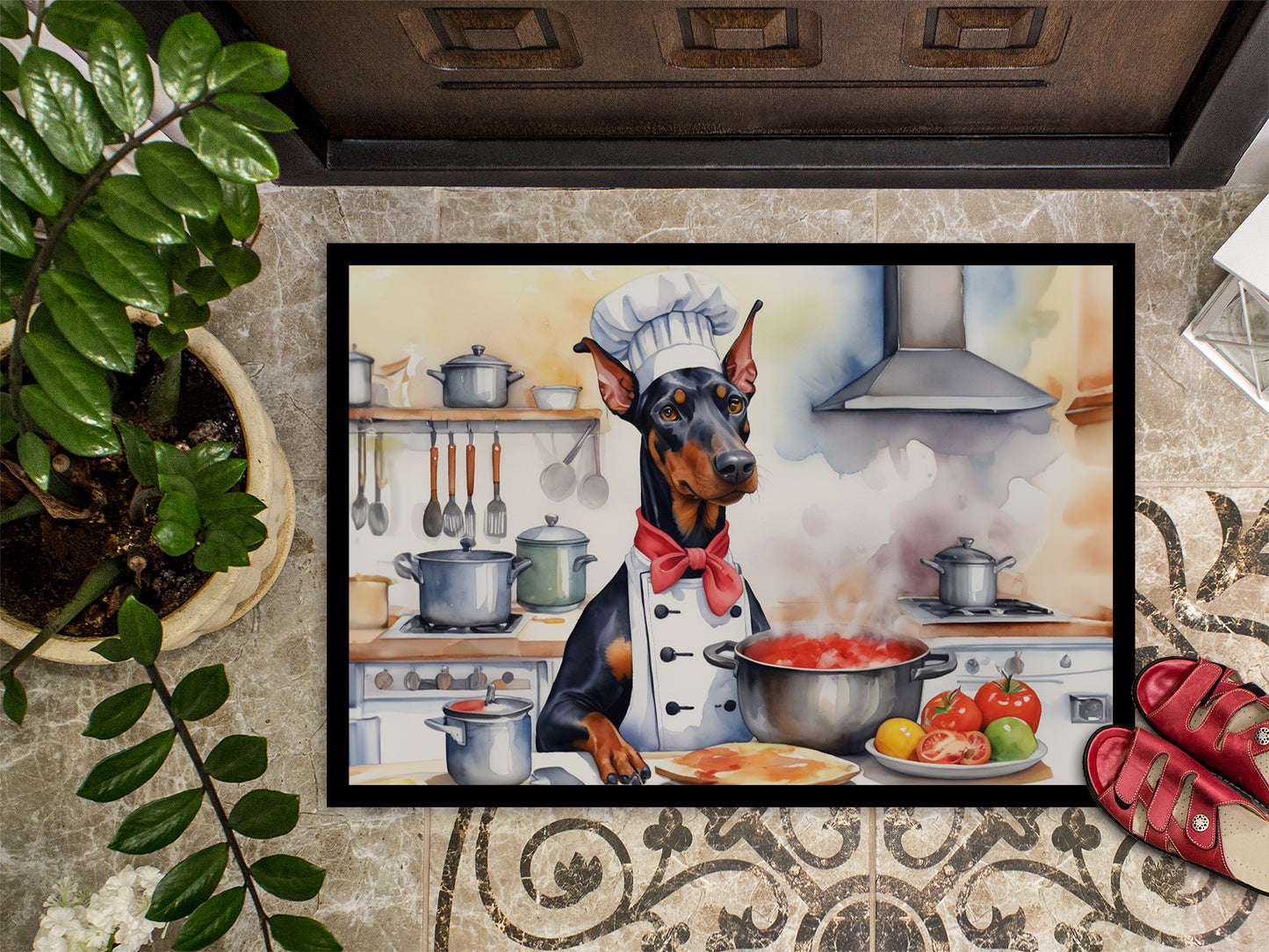 Doberman Pinscher The Chef Doormat