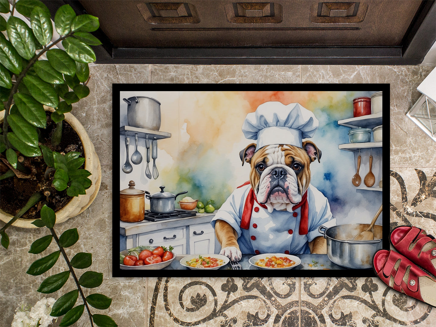 English Bulldog The Chef Doormat