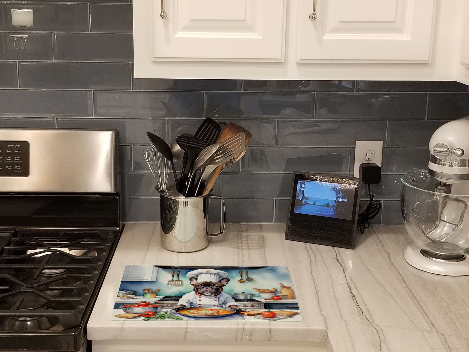 Buy this French Bulldog The Chef Glass Cutting Board