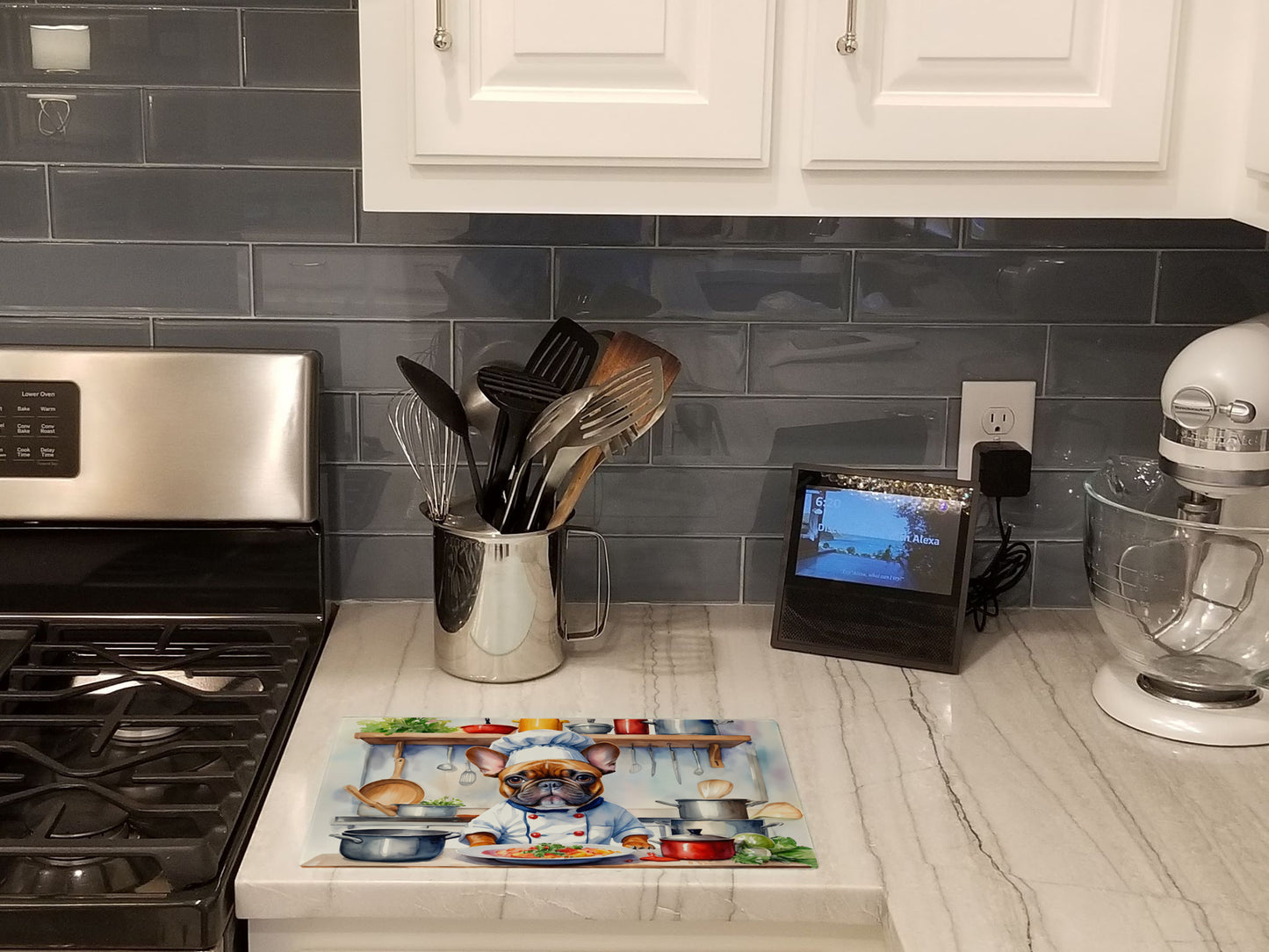 Buy this French Bulldog The Chef Glass Cutting Board