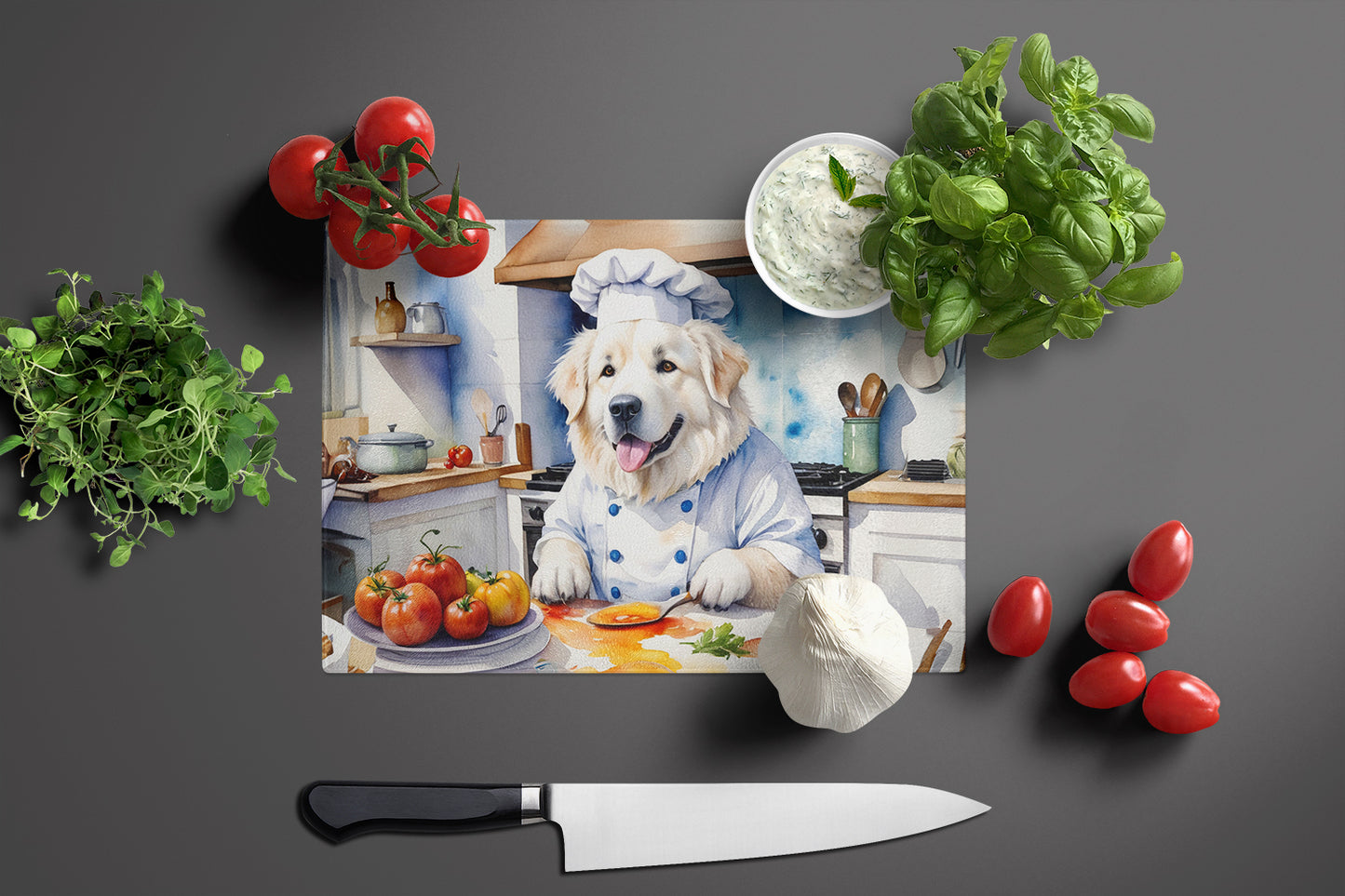 Great Pyrenees The Chef Glass Cutting Board