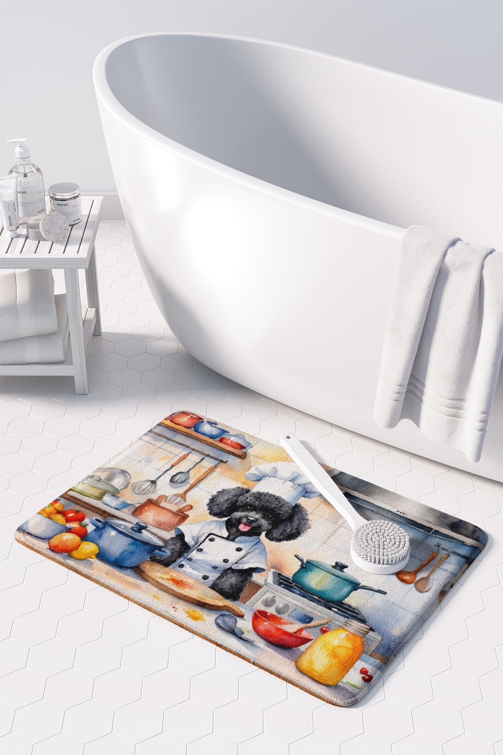 Black Poodle The Chef Memory Foam Kitchen Mat